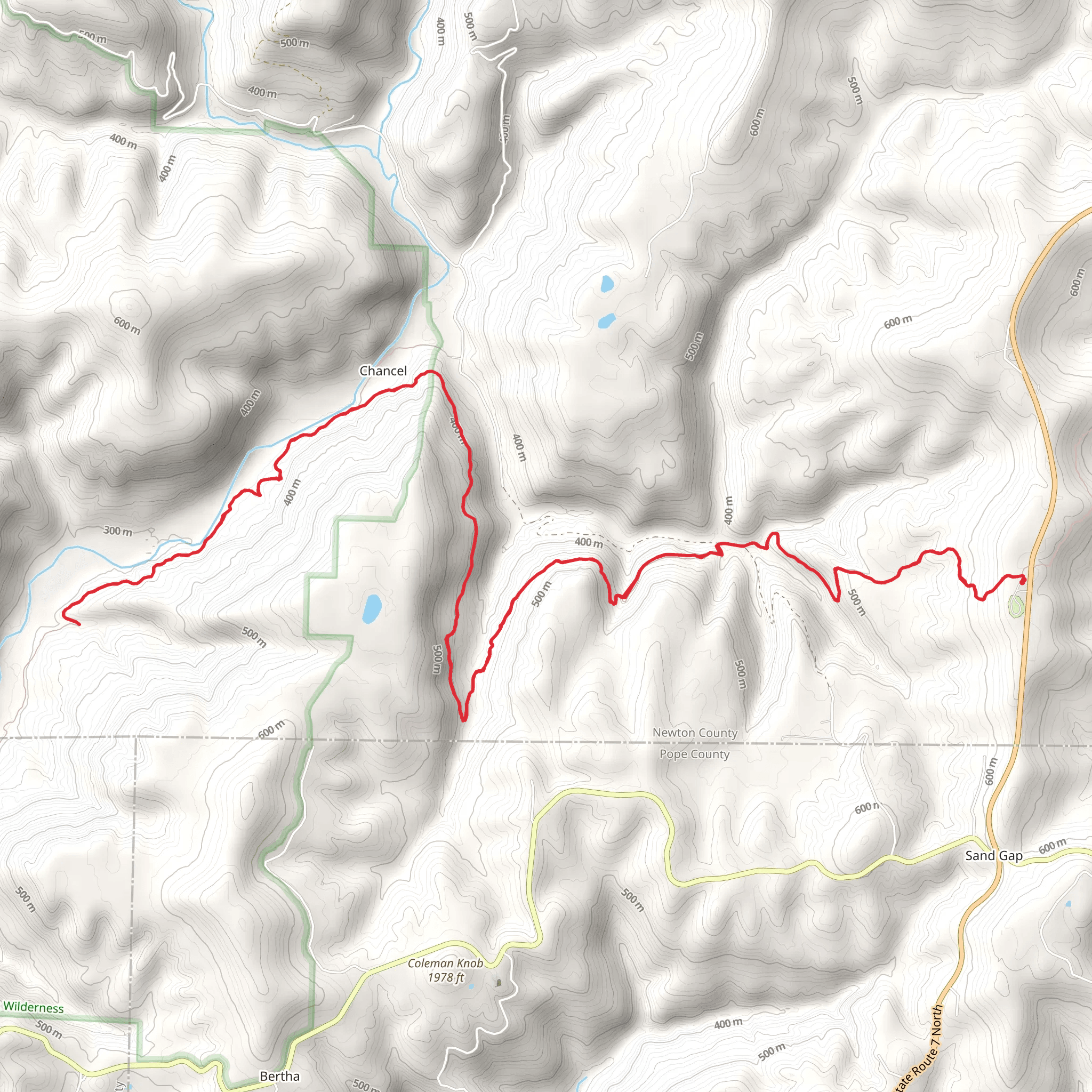 Ozark Highlands Short Trail mobile static map