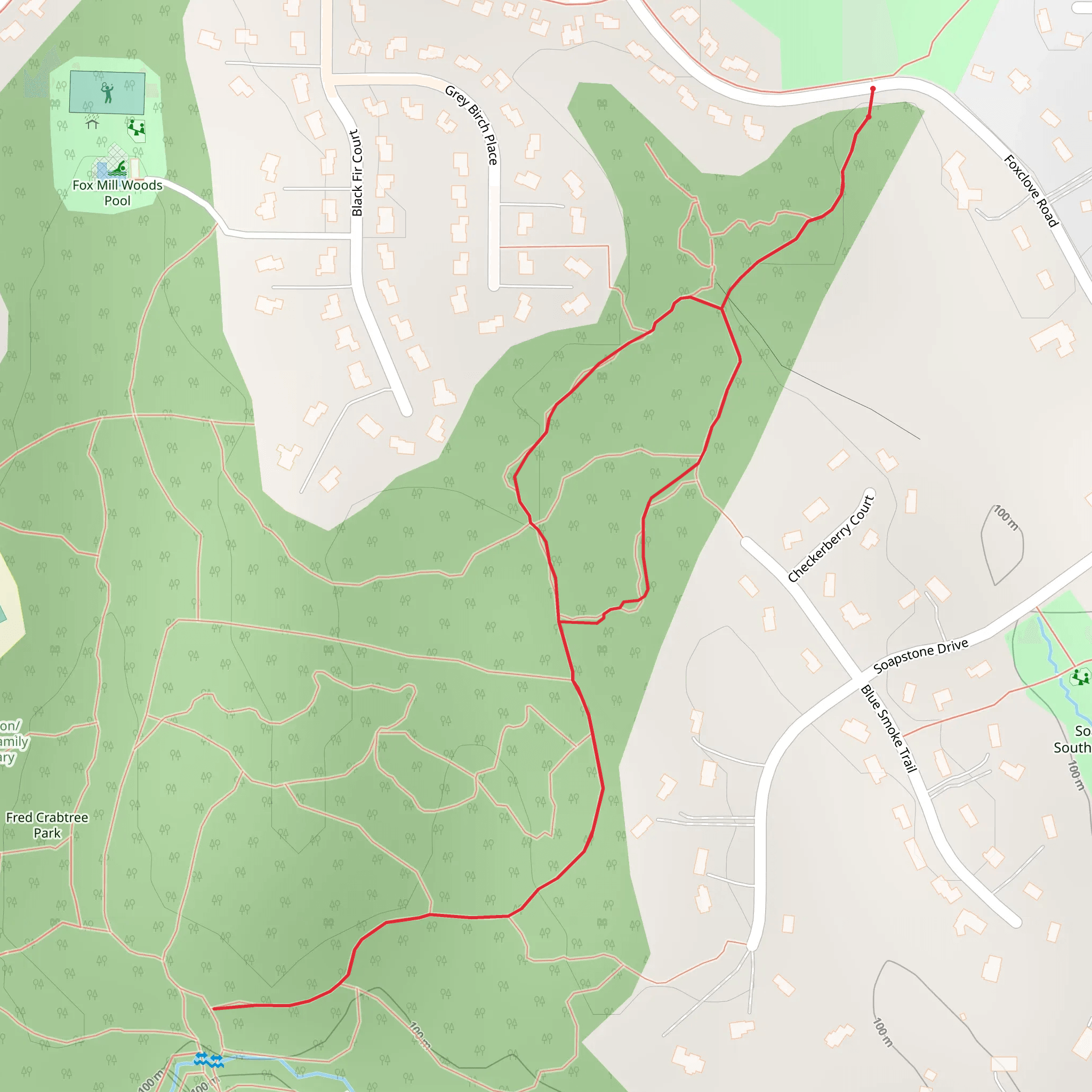 Foxclove Road Short Loop - South mobile static map