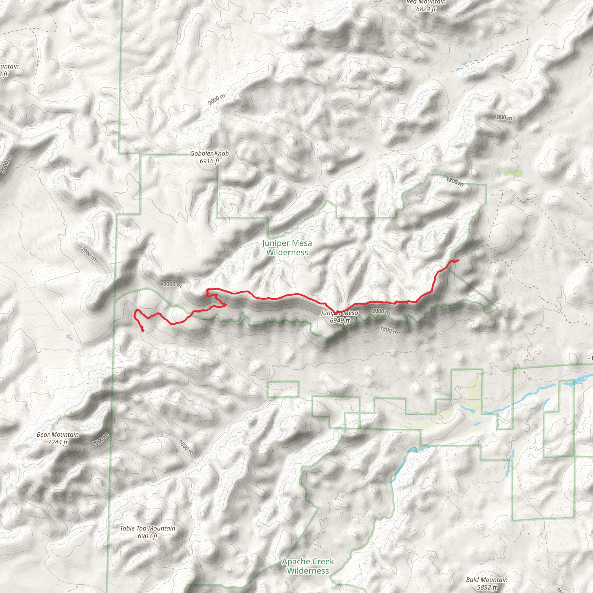Juniper Mesa Trail mobile static map