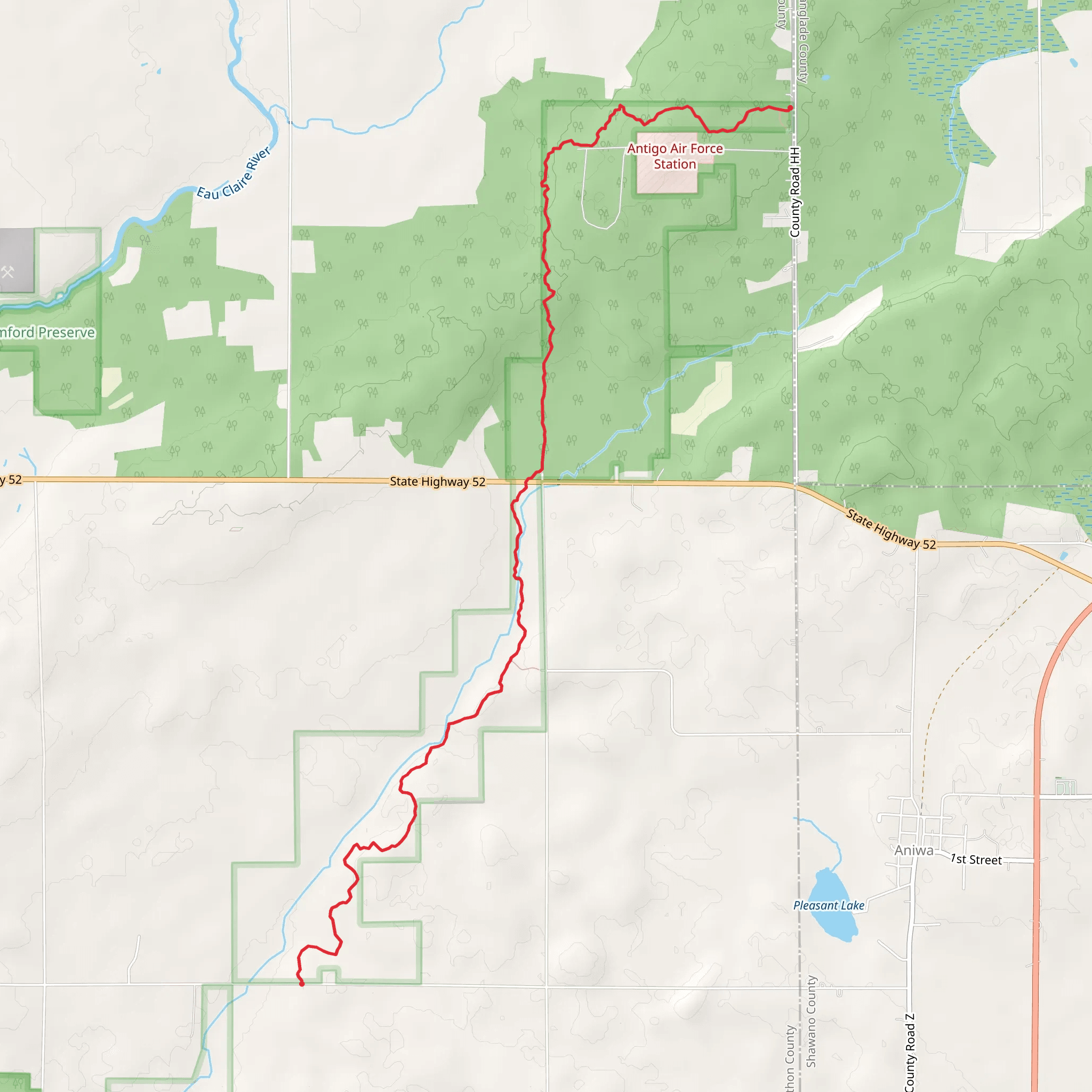 Ice Age Trail from Sportsman Drive mobile static map
