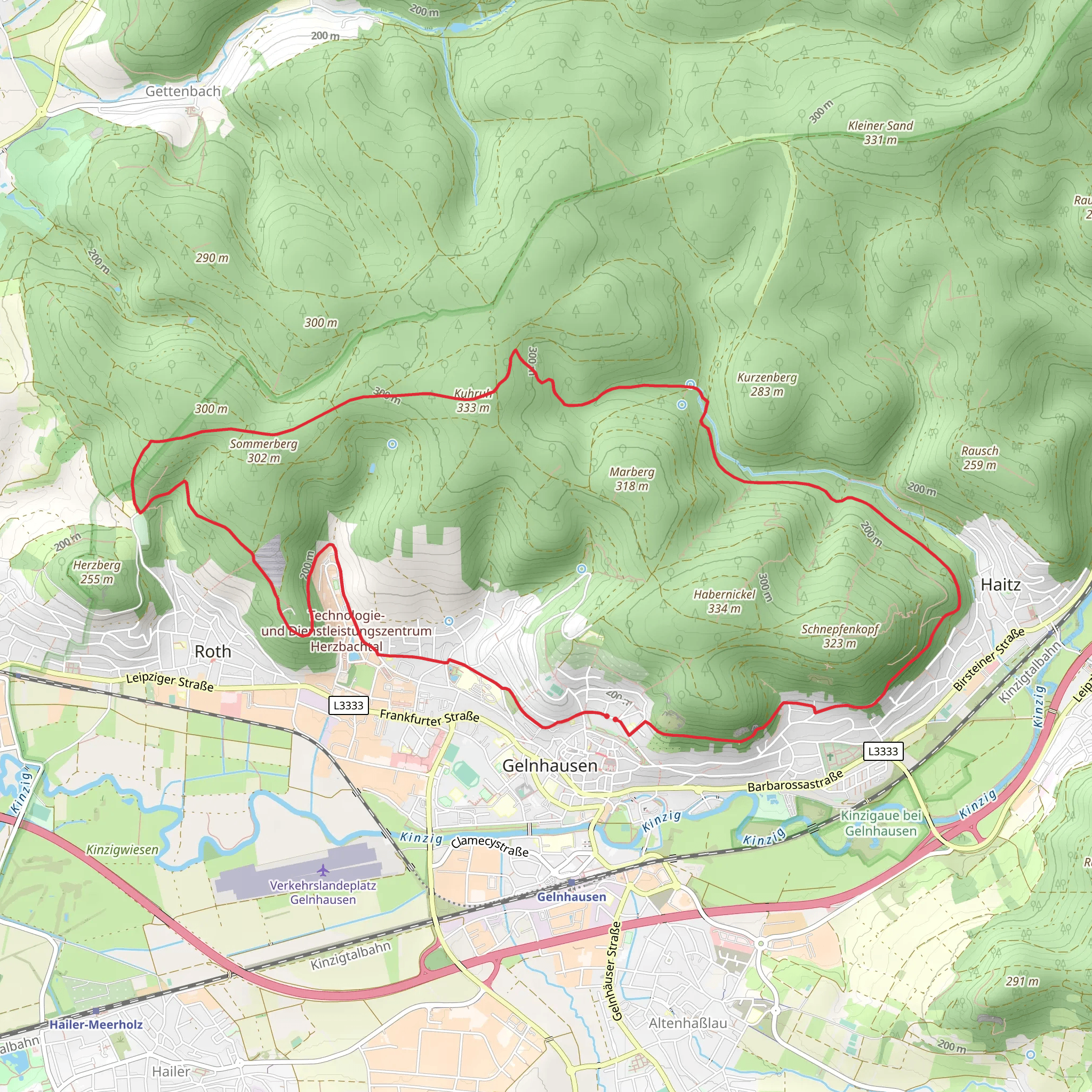 Gelnhaeuser Rundweg mobile static map