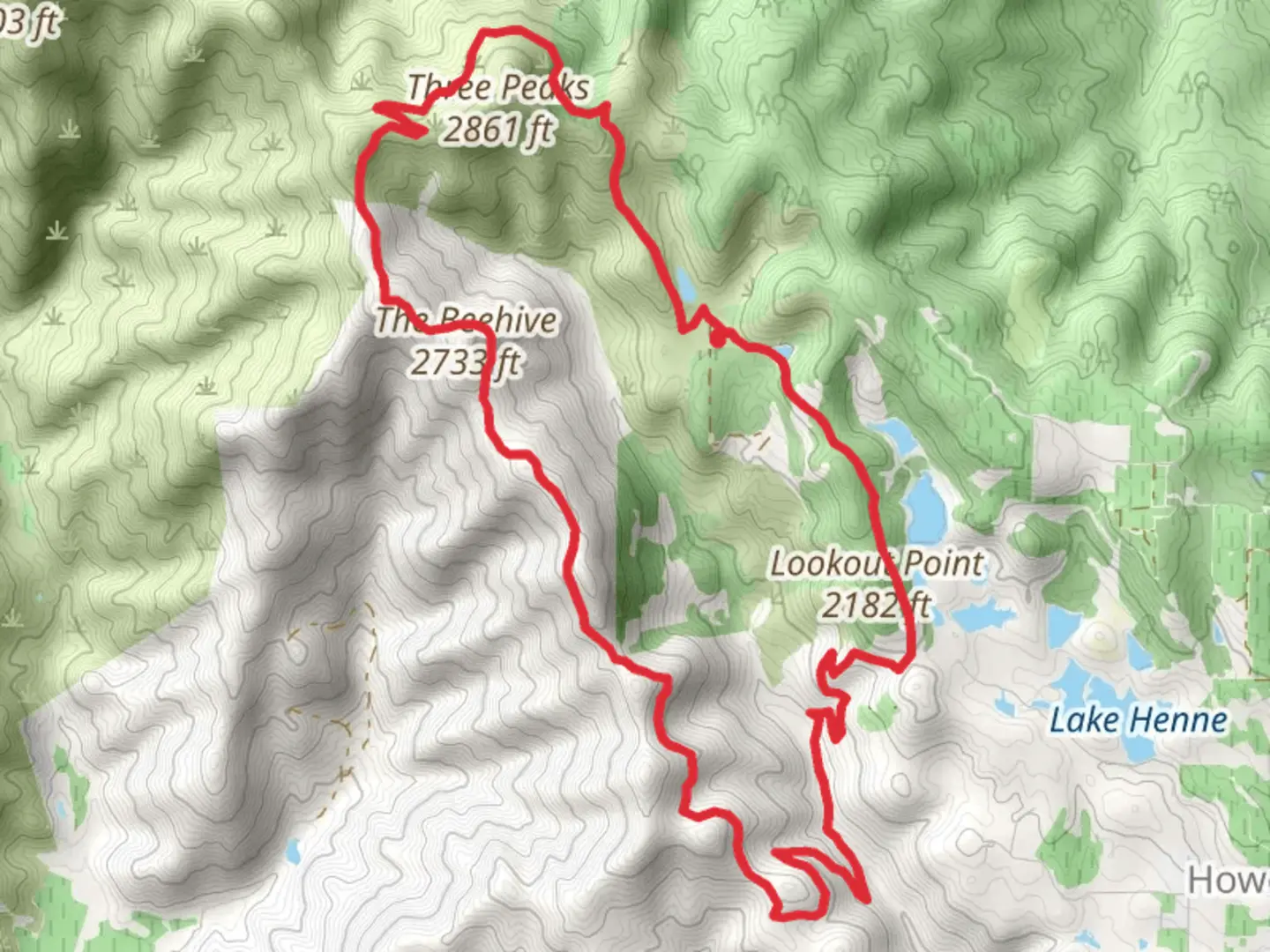 An image depicting the trail John Hoffnagle Loop and its surrounding area.