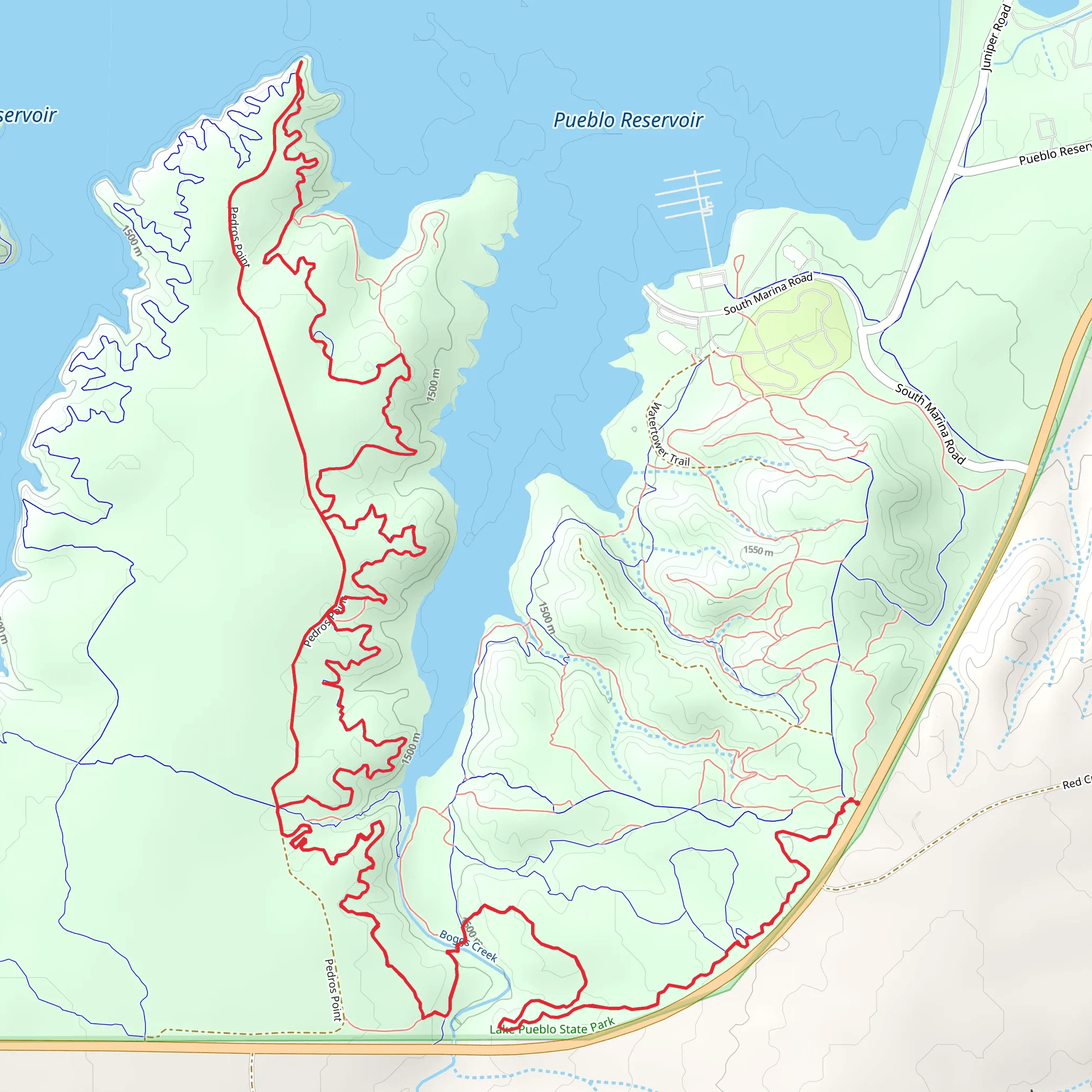 Cuatro Sinko, Inner Limits and Pedros Point Loop mobile static map