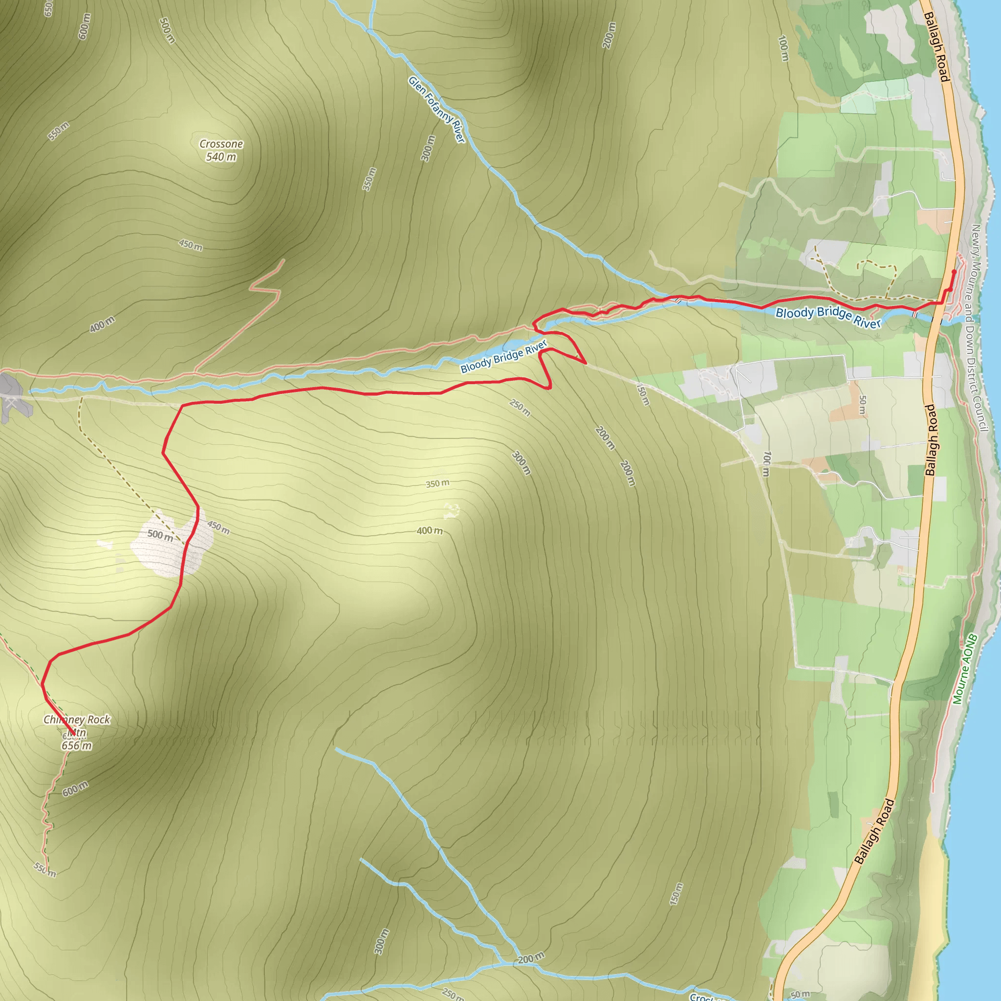 Chimney Rock Mountain Trail mobile static map