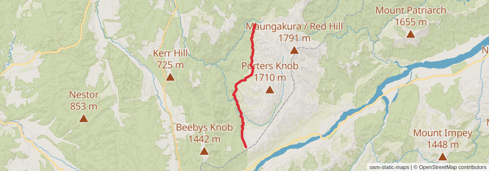 Te Araroa Trail stage 114 Map