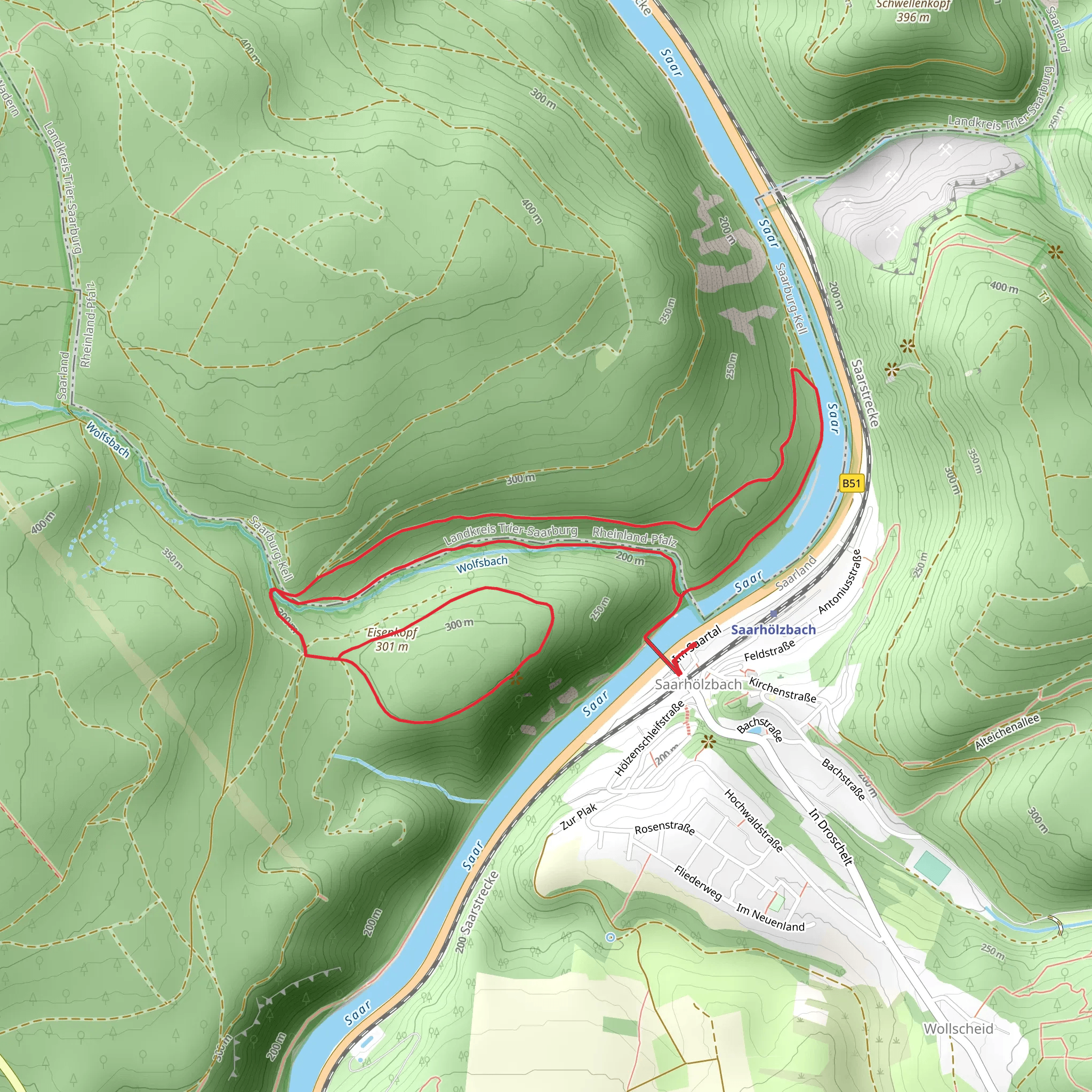Eisenkopf and Wolfsbach Loop mobile static map