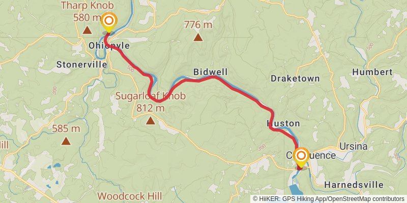 Great Allegheny Passage stage 19 Map