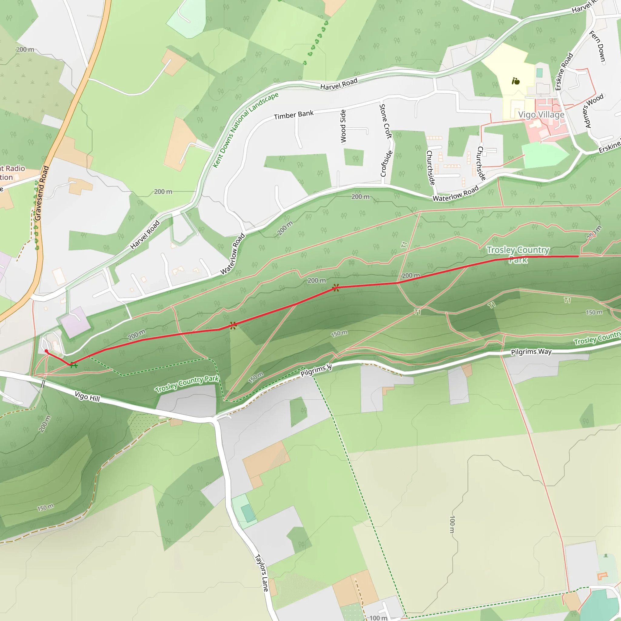 Trosley Country Park Walk mobile static map