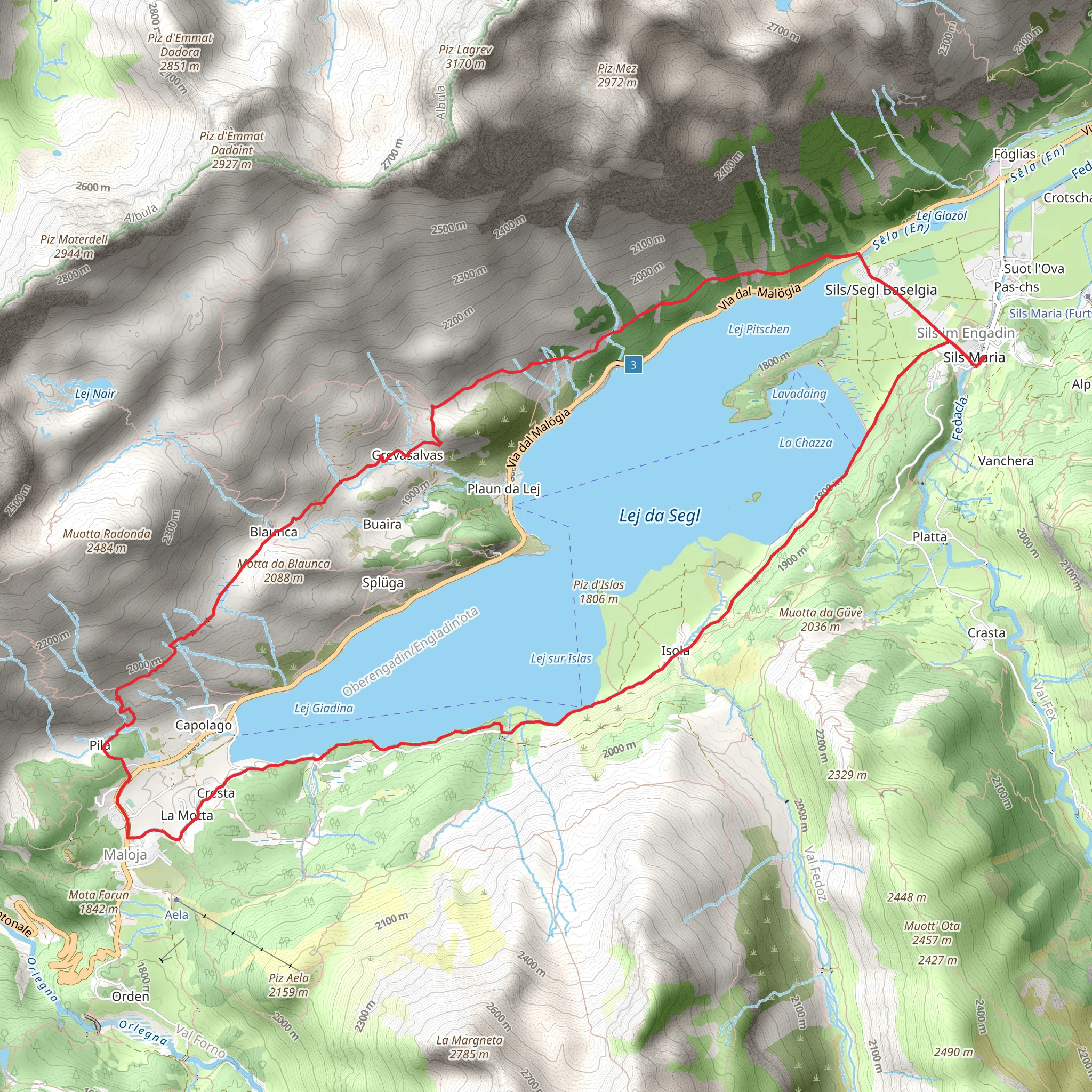 Picturesque Lake Sils mobile static map