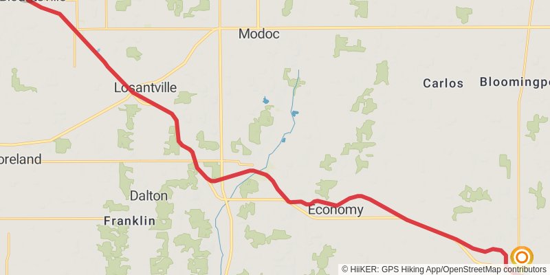 American Discovery Trail North Route - Indiana stage 3 Map