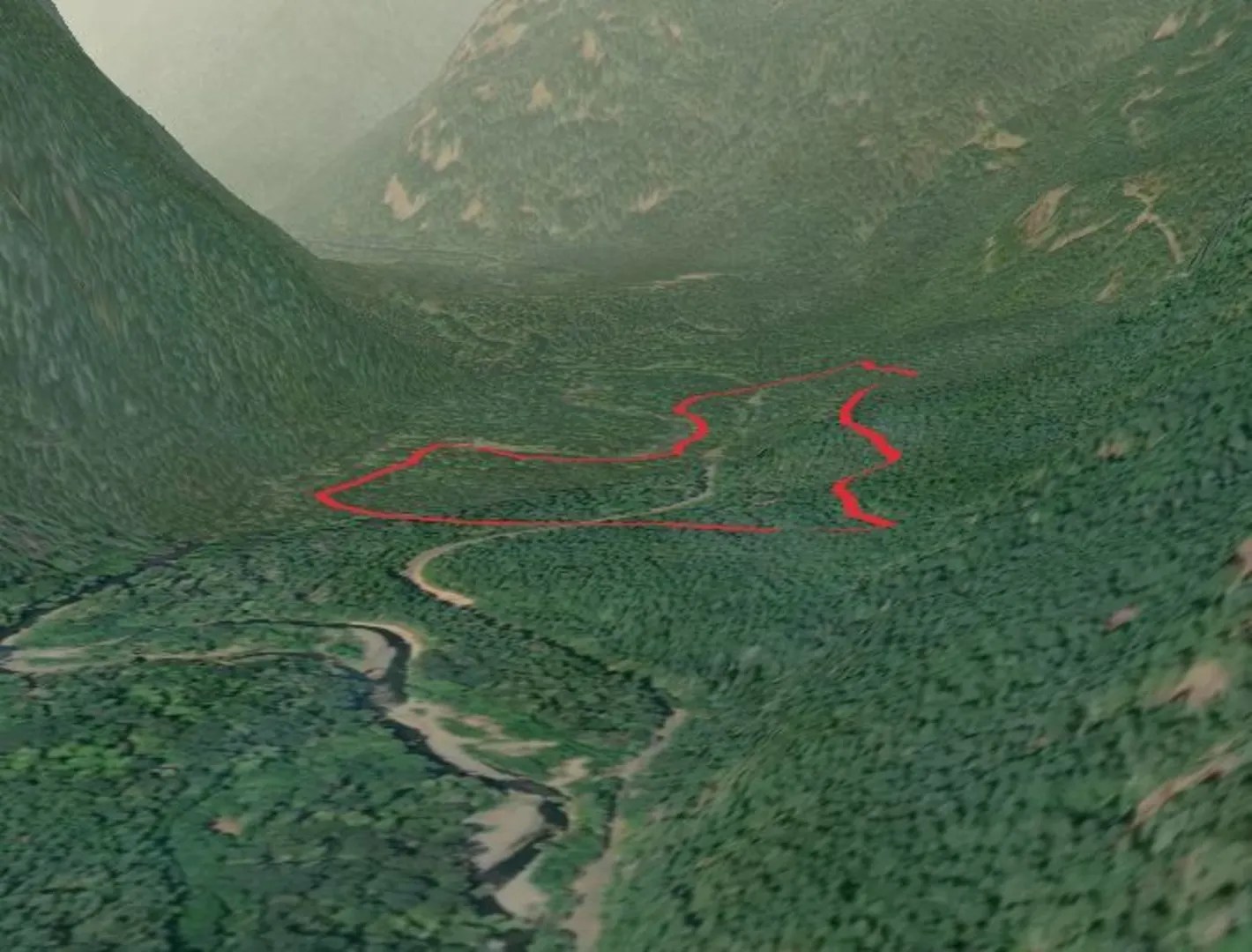 An image depicting the trail Living Legacy Interpretive Trail and its surrounding area.