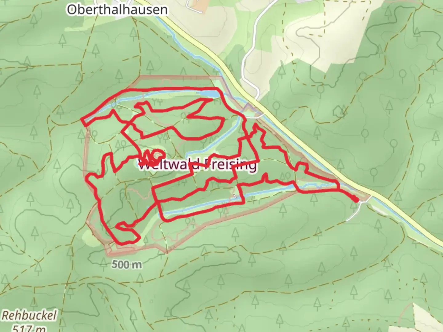 An image depicting the trail Eisweiher and Botanikum via Themenpfad and its surrounding area.