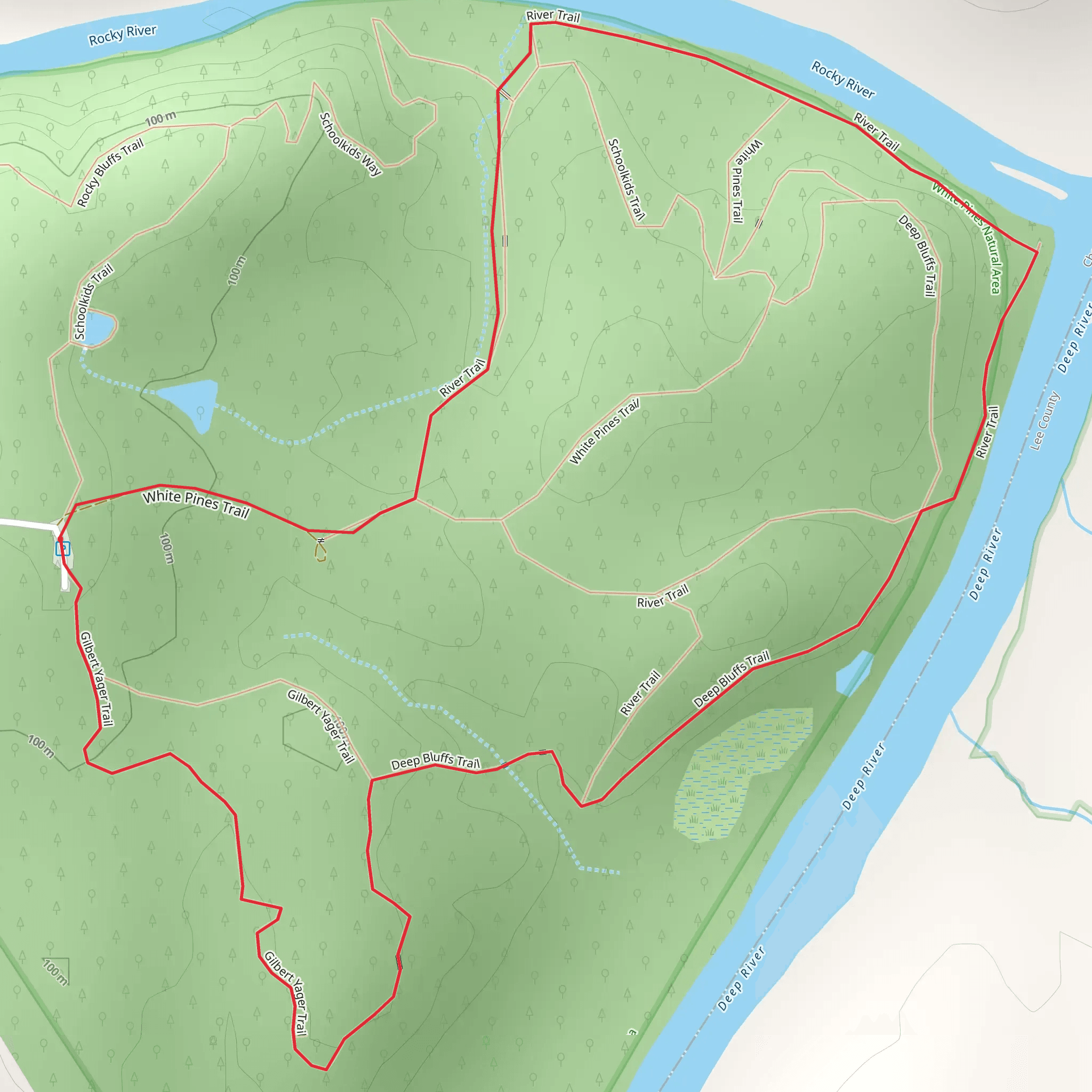Deep and Rocky River Loop mobile static map