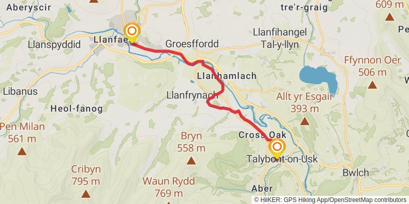 Taff Trail stage 5 Map