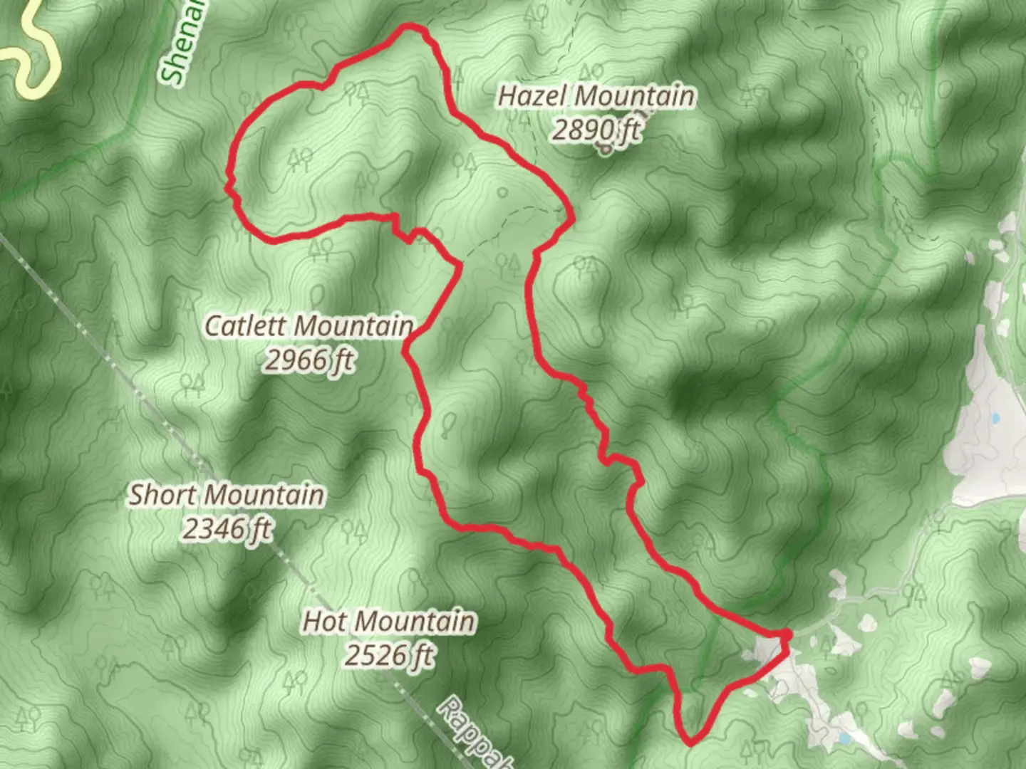 An image depicting the trail Broad Hollow Trail and Pine Hill Gap Loop Trail and its surrounding area.