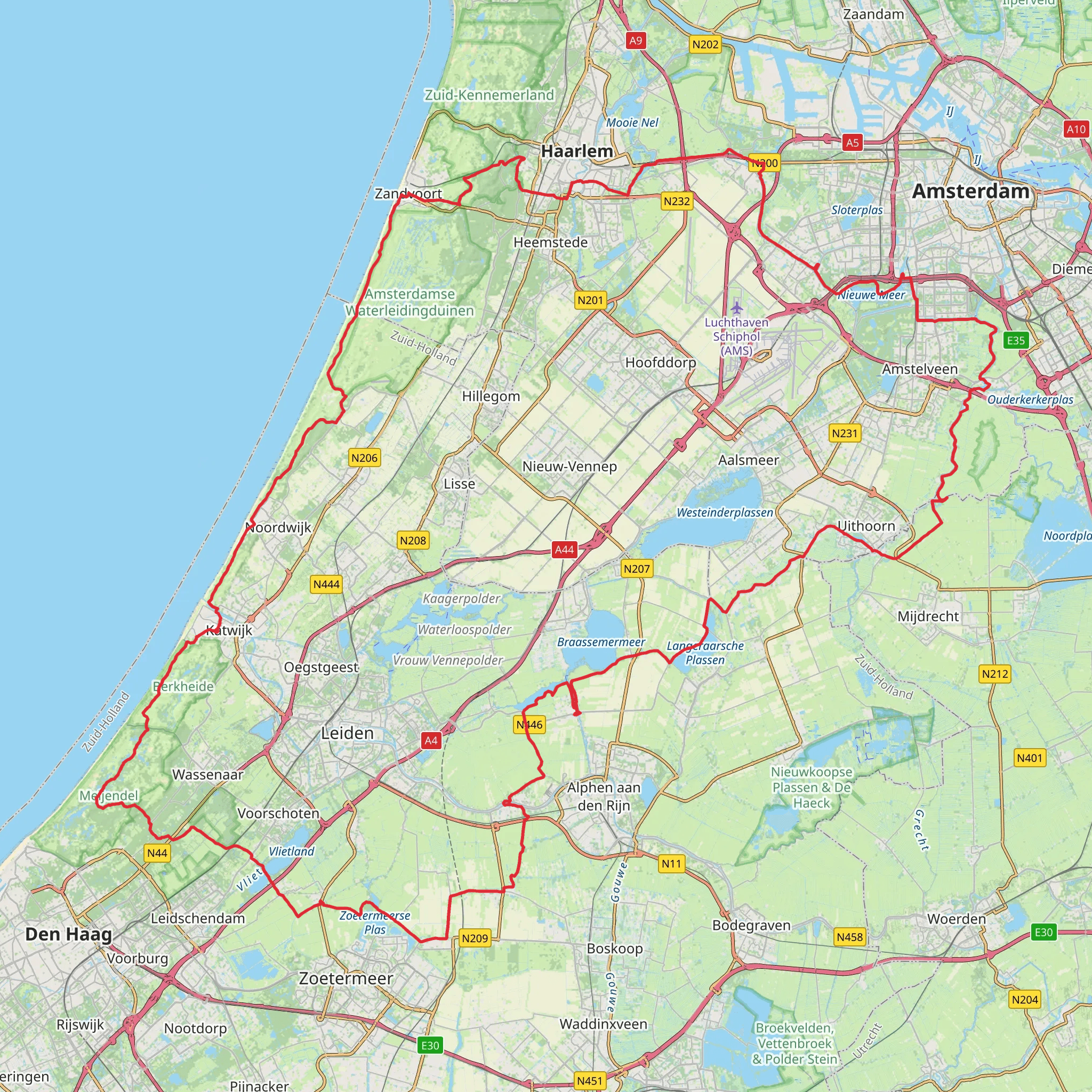 Rijwielpad Zuidduinen, Ganzenhoekweg and Oostvaartpad Loop mobile static map