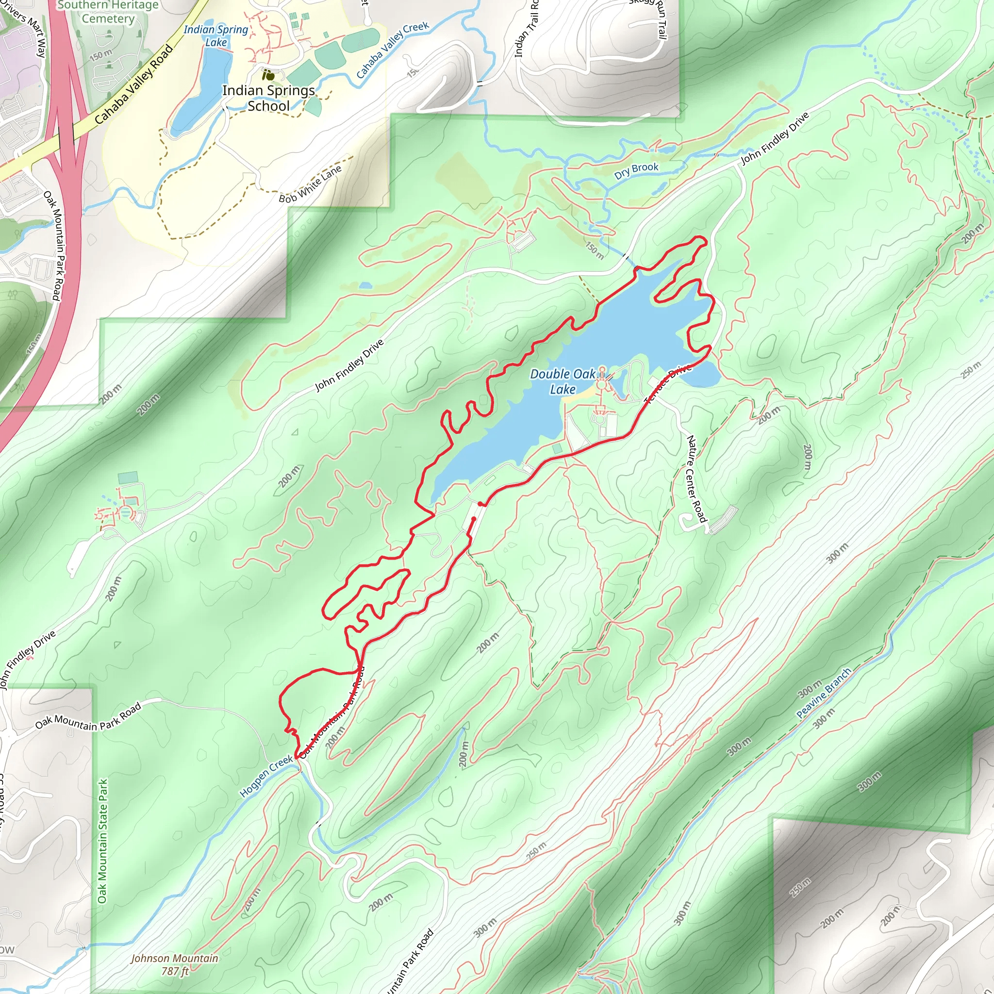 Double Oak Lake and Foreplay Loop mobile static map