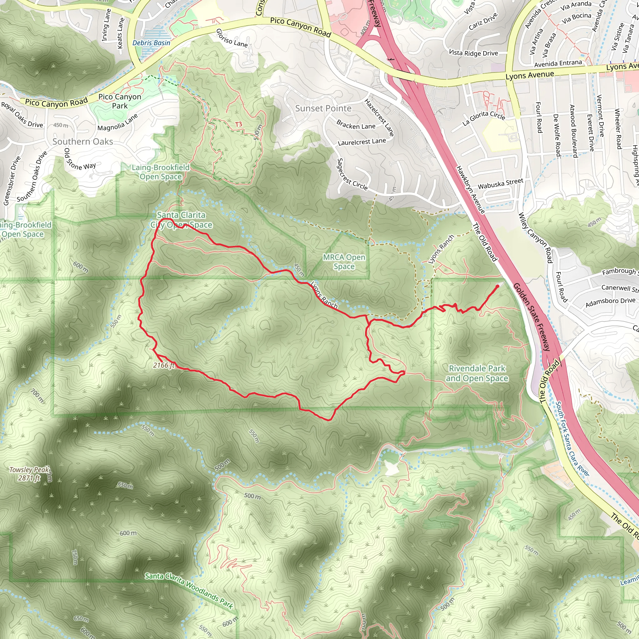 Taylor and Lyons Ranch Loop mobile static map