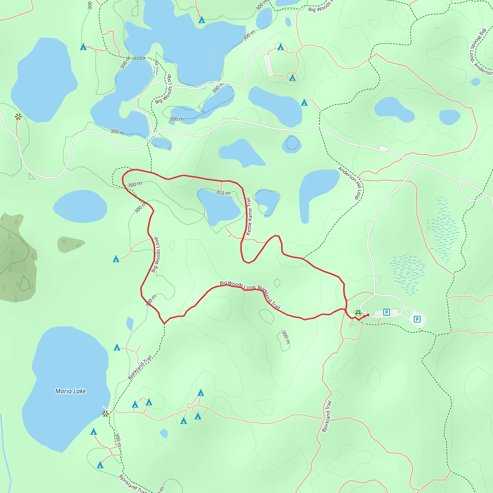 Big Wood and Kettle Kame Loop Trail mobile static map