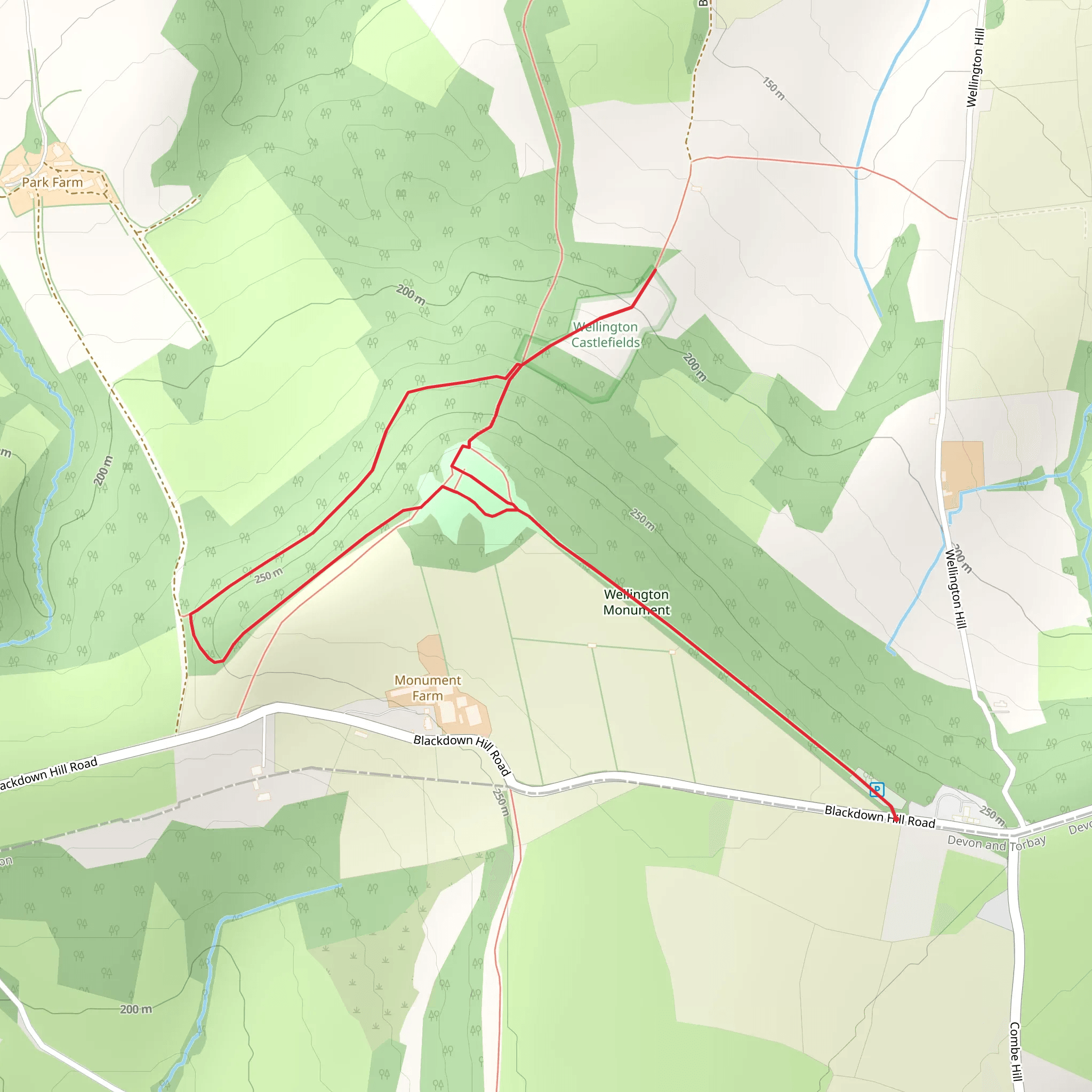 Wellington Monument Walk mobile static map