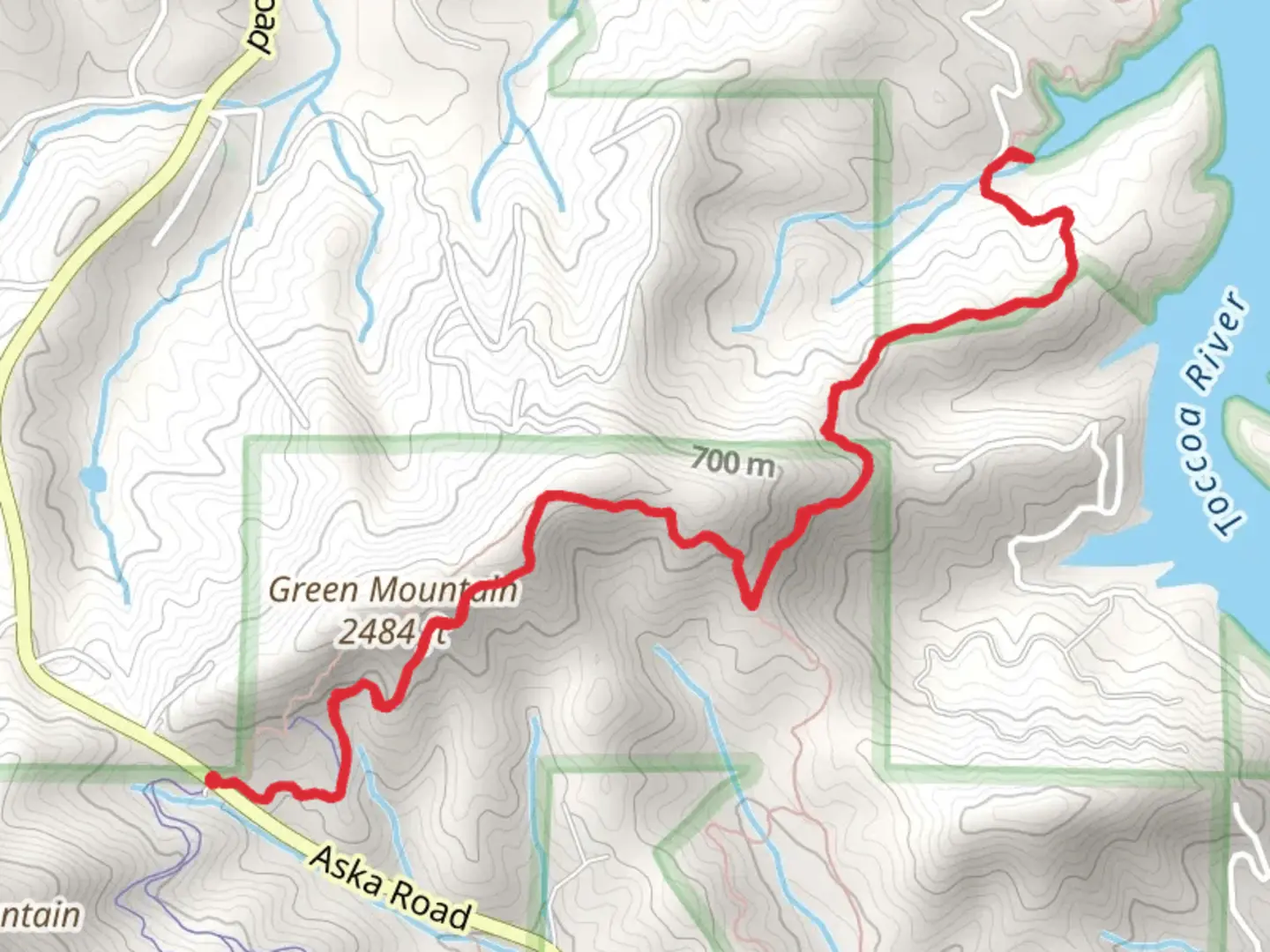 An image depicting the trail Lower Green Mountain Out and Back and its surrounding area.