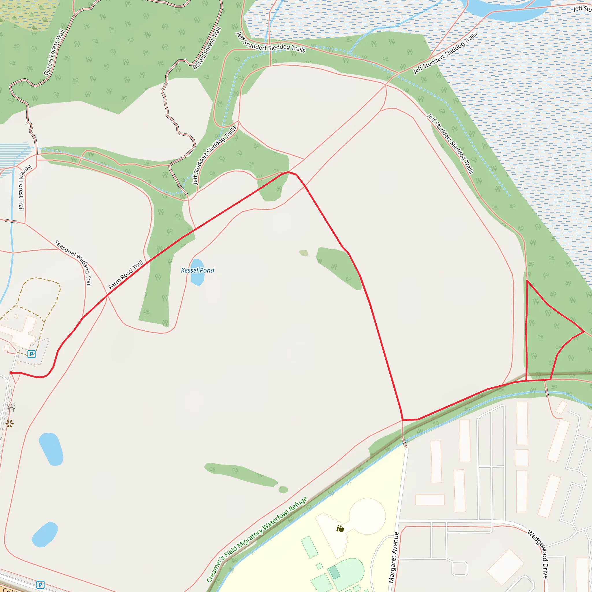 Jeff Studdert Sleddog Loop via Farm Road Trail - Short mobile static map