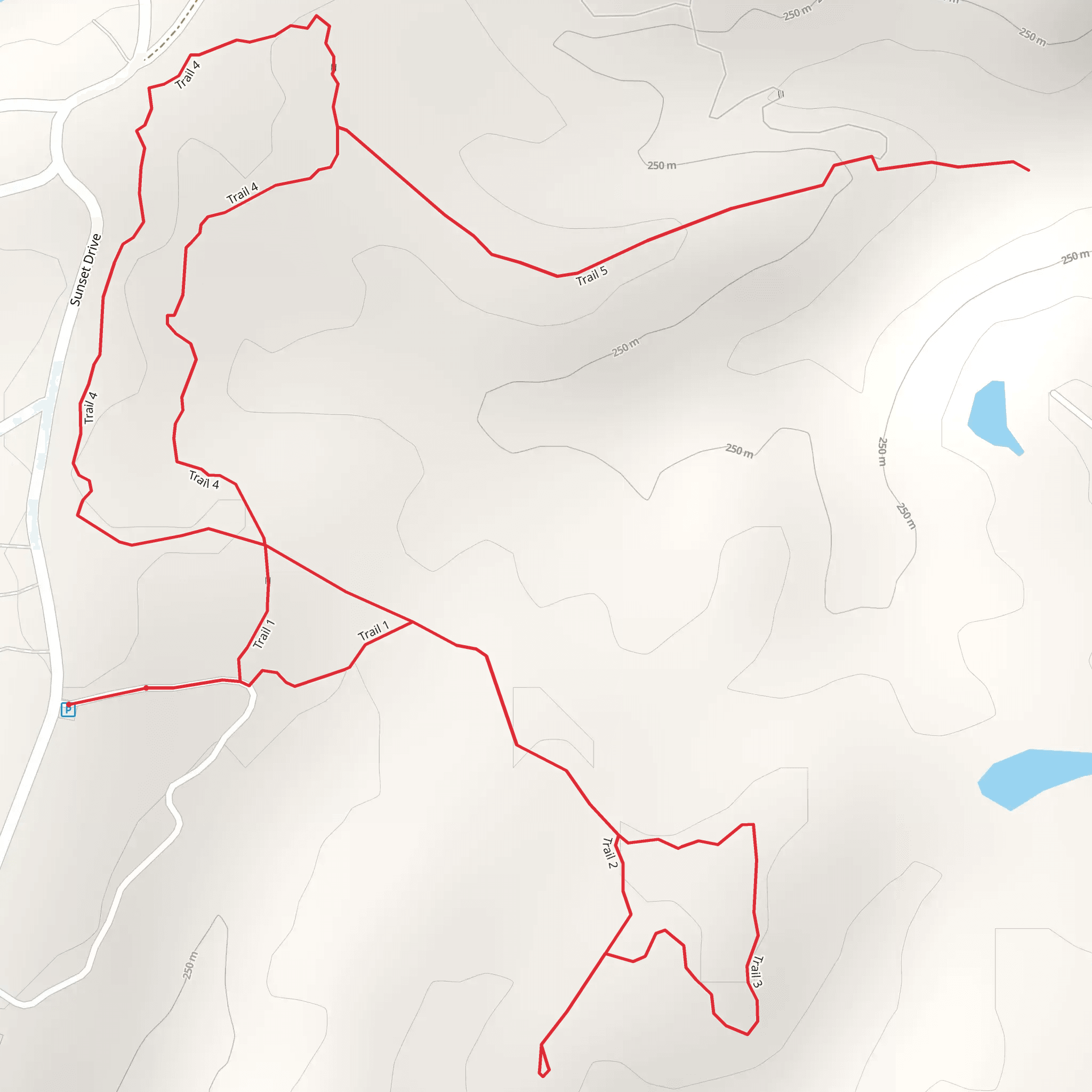 Trail 1, 4 and 5 - Sweetwater Lake mobile static map