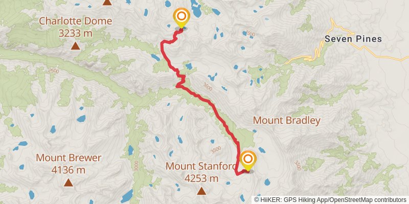 John Muir Trail stage 18 Map