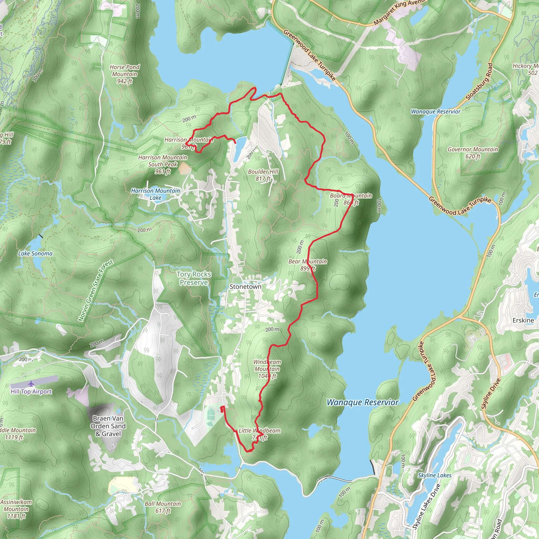 Lake Rickonda via Stonetown Circular Trail mobile static map