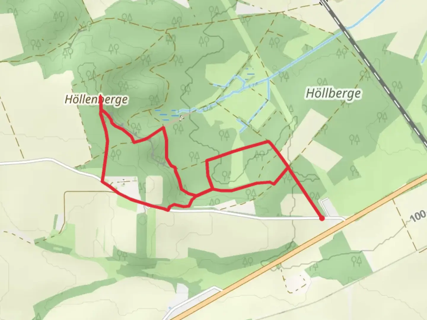 An image depicting the trail Freilichtmuseum Höllberghof and Hollenberge Loop and its surrounding area.