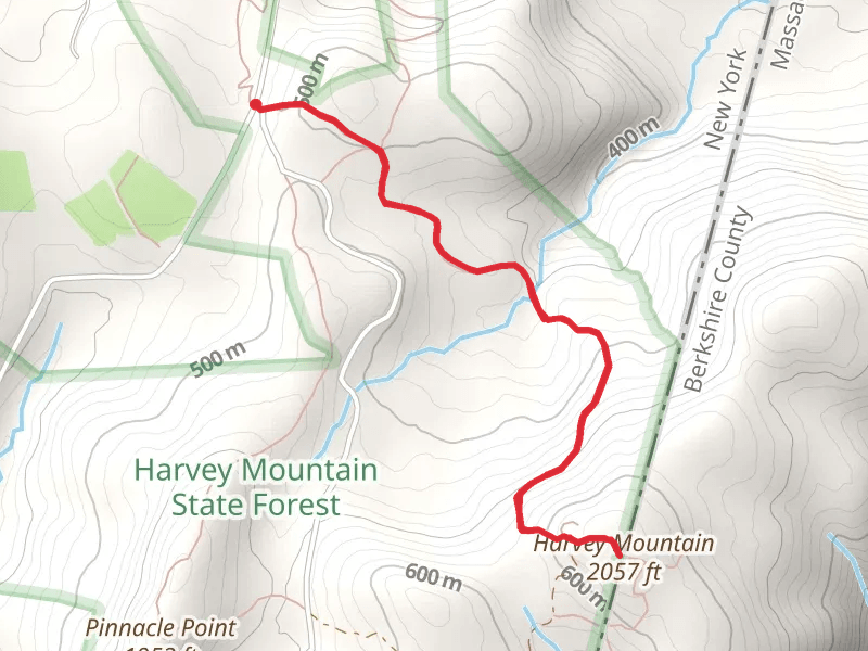 Harvey Mountain Trail - Red mobile static map