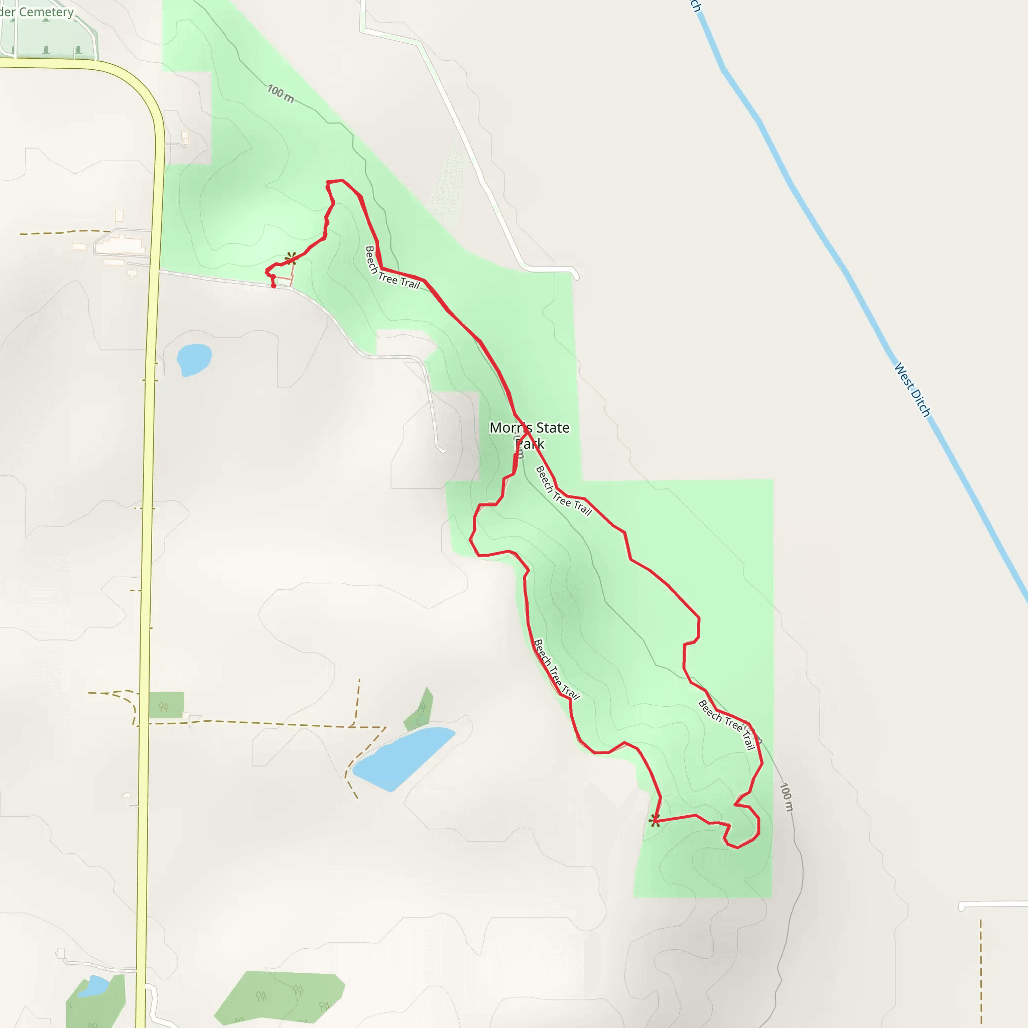 Beech Tree Trail Loop mobile static map