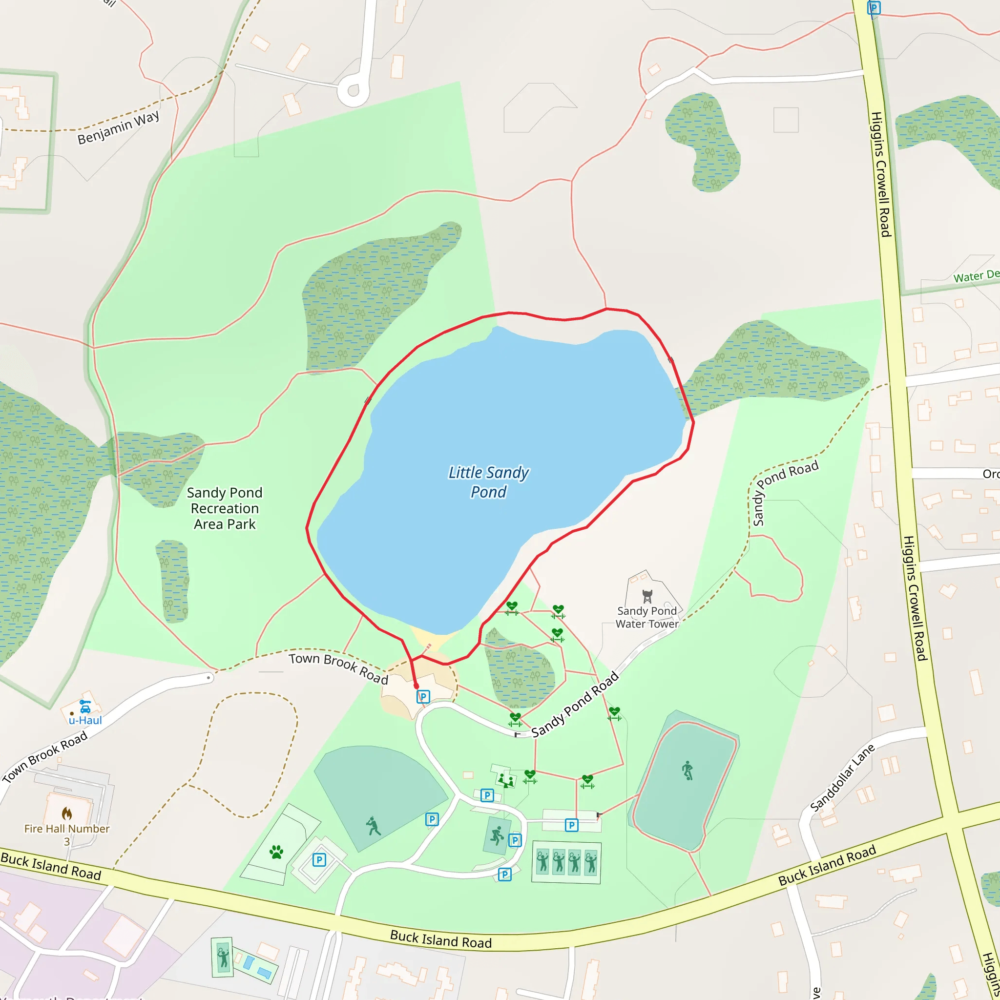 Little Sandy Pond Loop mobile static map