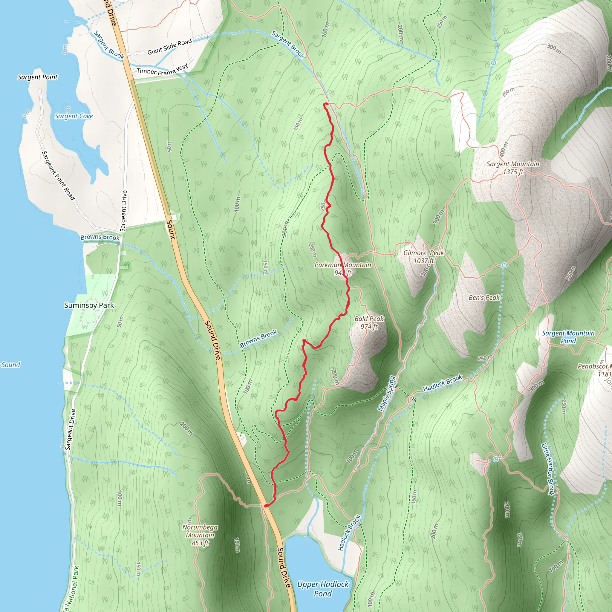 Parkman Mountain Trail mobile static map
