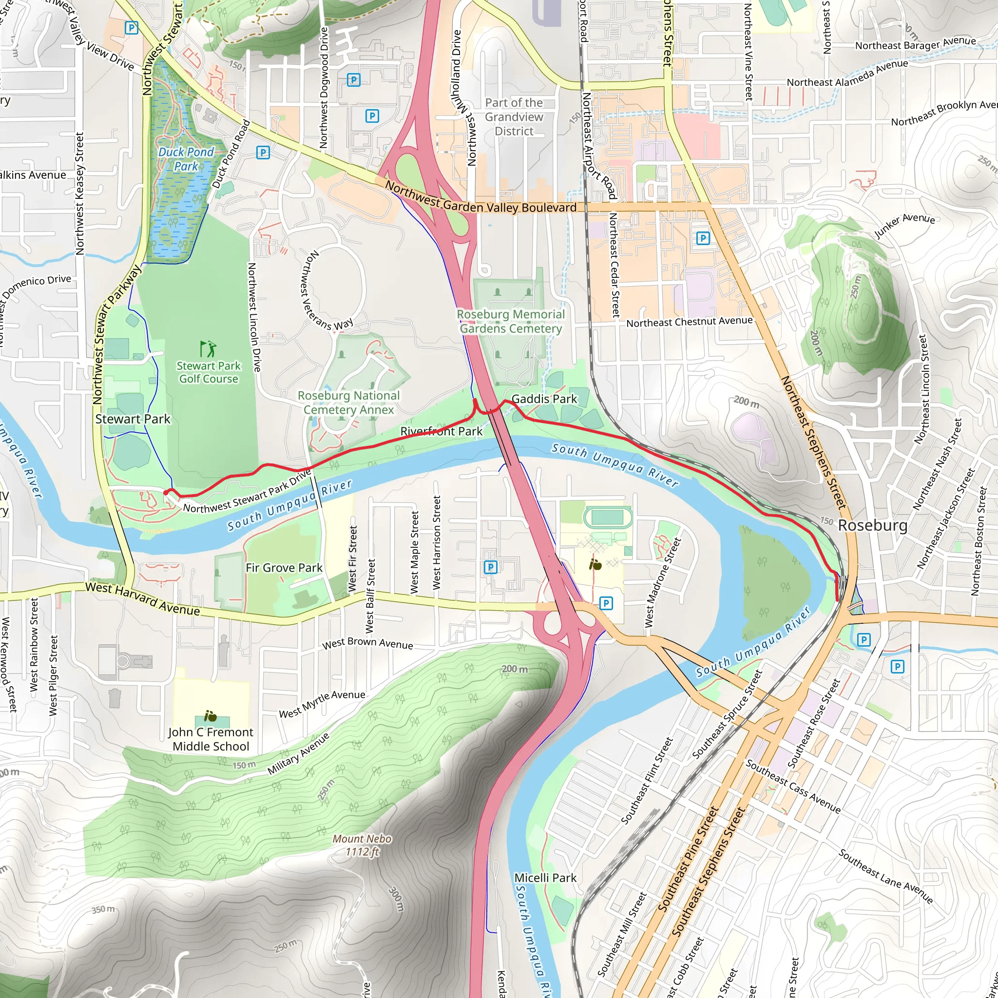 South Umpqua Walk along from Stewart Park mobile static map