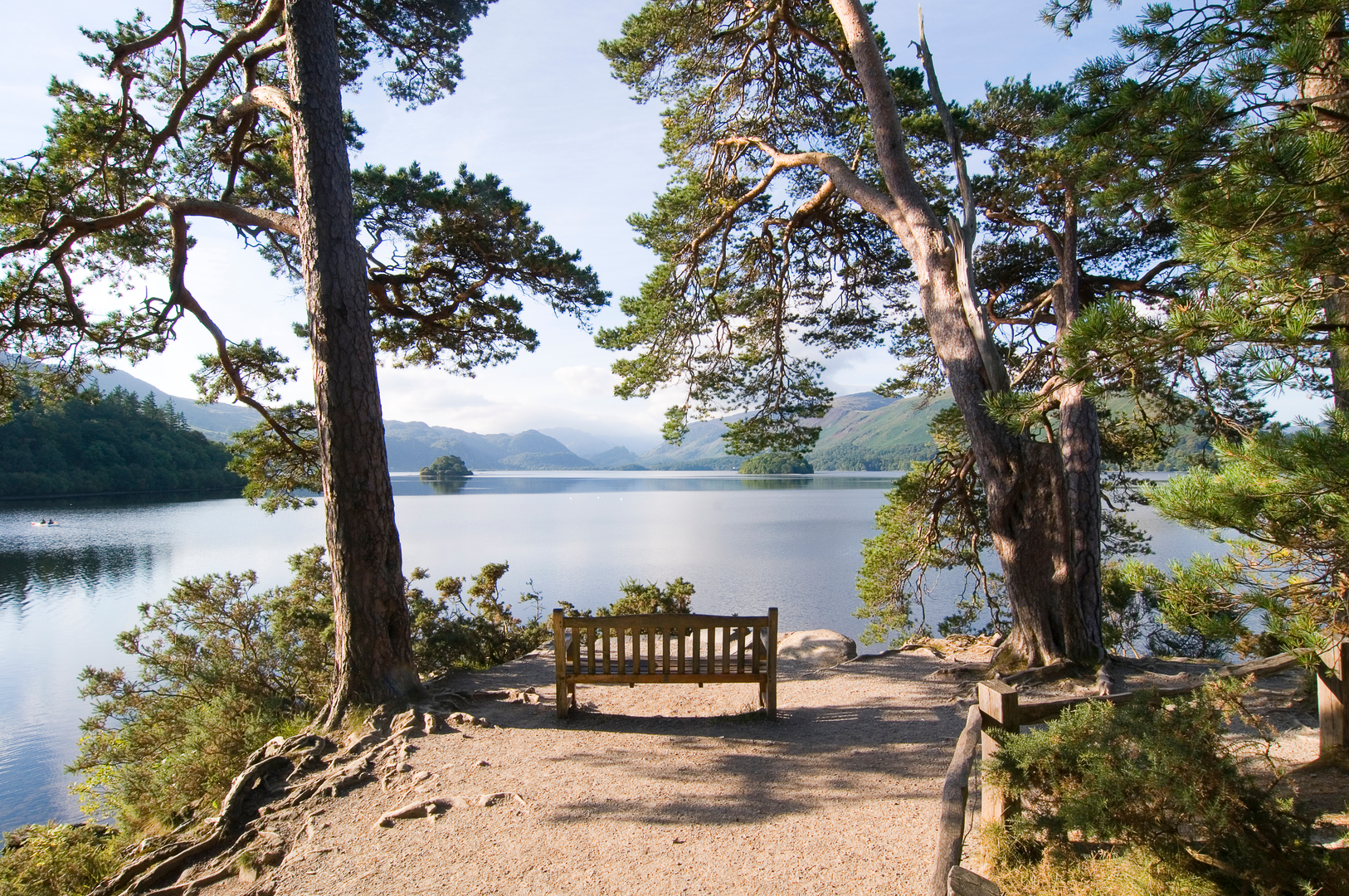 An image depicting the trail Great Wood and Derwentwater Walk and its surrounding area.
