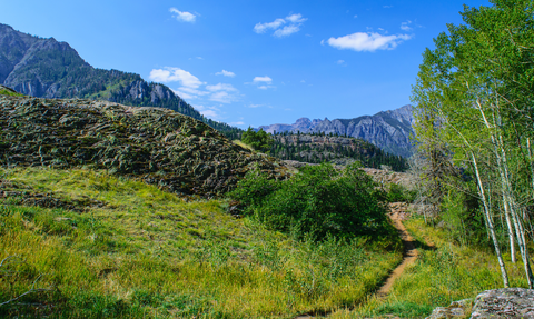 An image depicting the trail Ouray Perimeter Trail and its surrounding area.