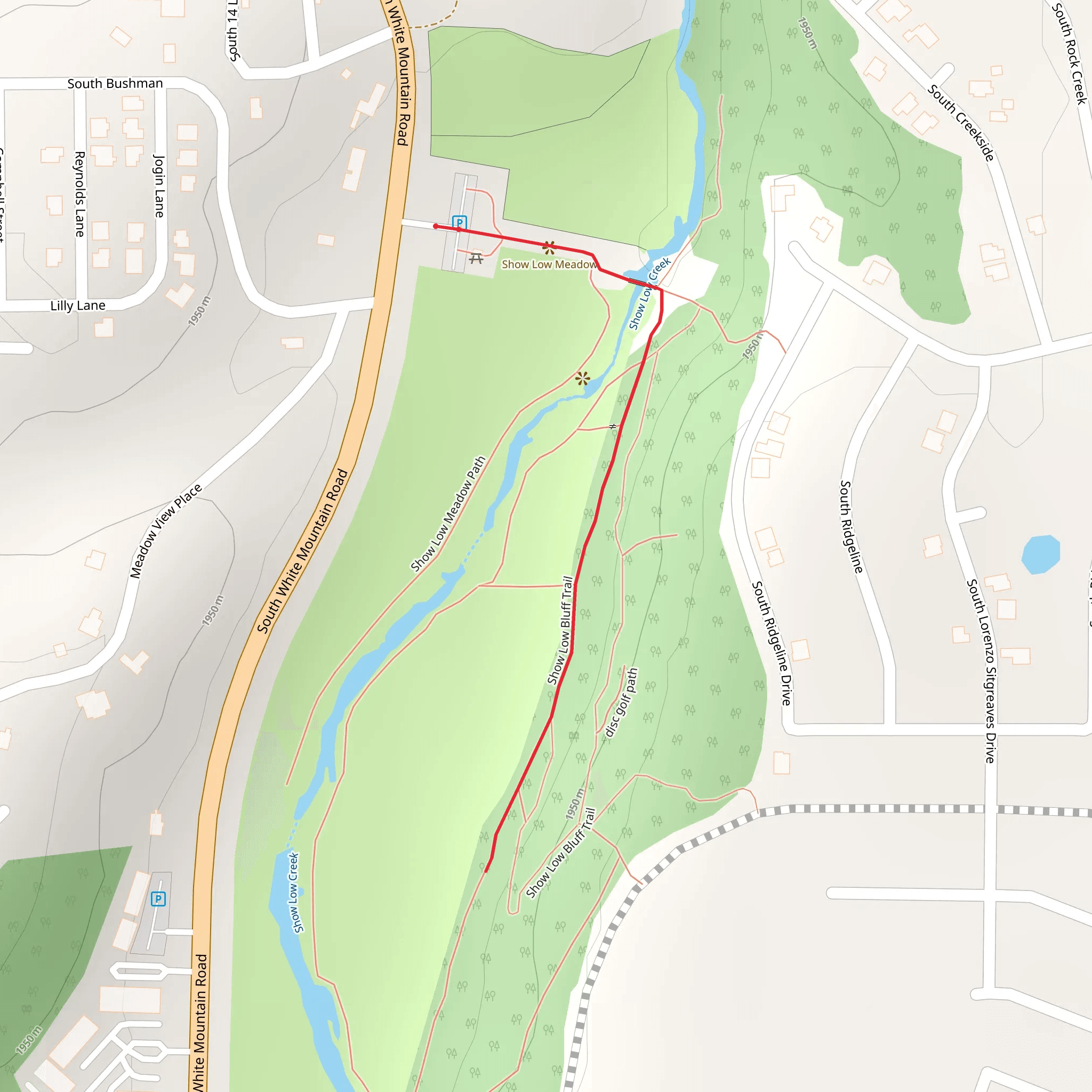 Show Low Bluff Trail mobile static map