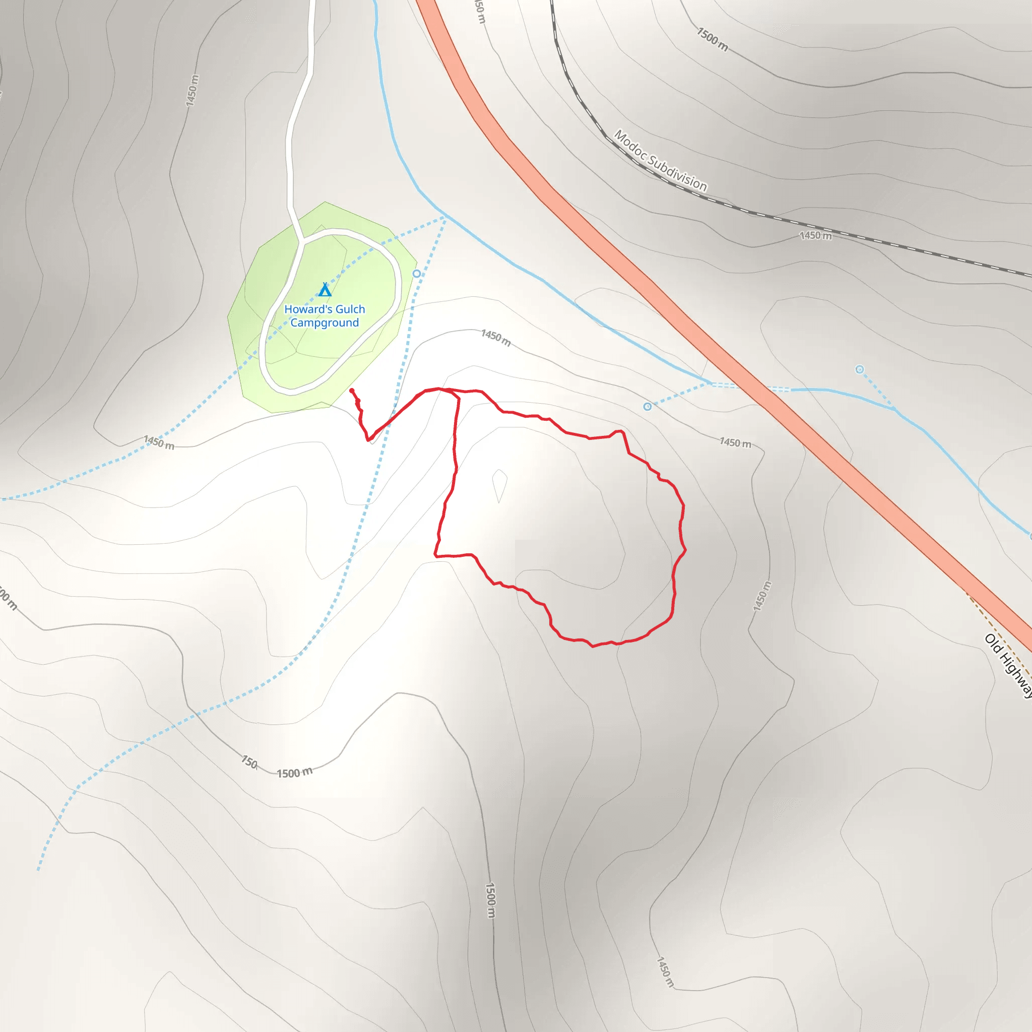 Howards Gulch Trail mobile static map