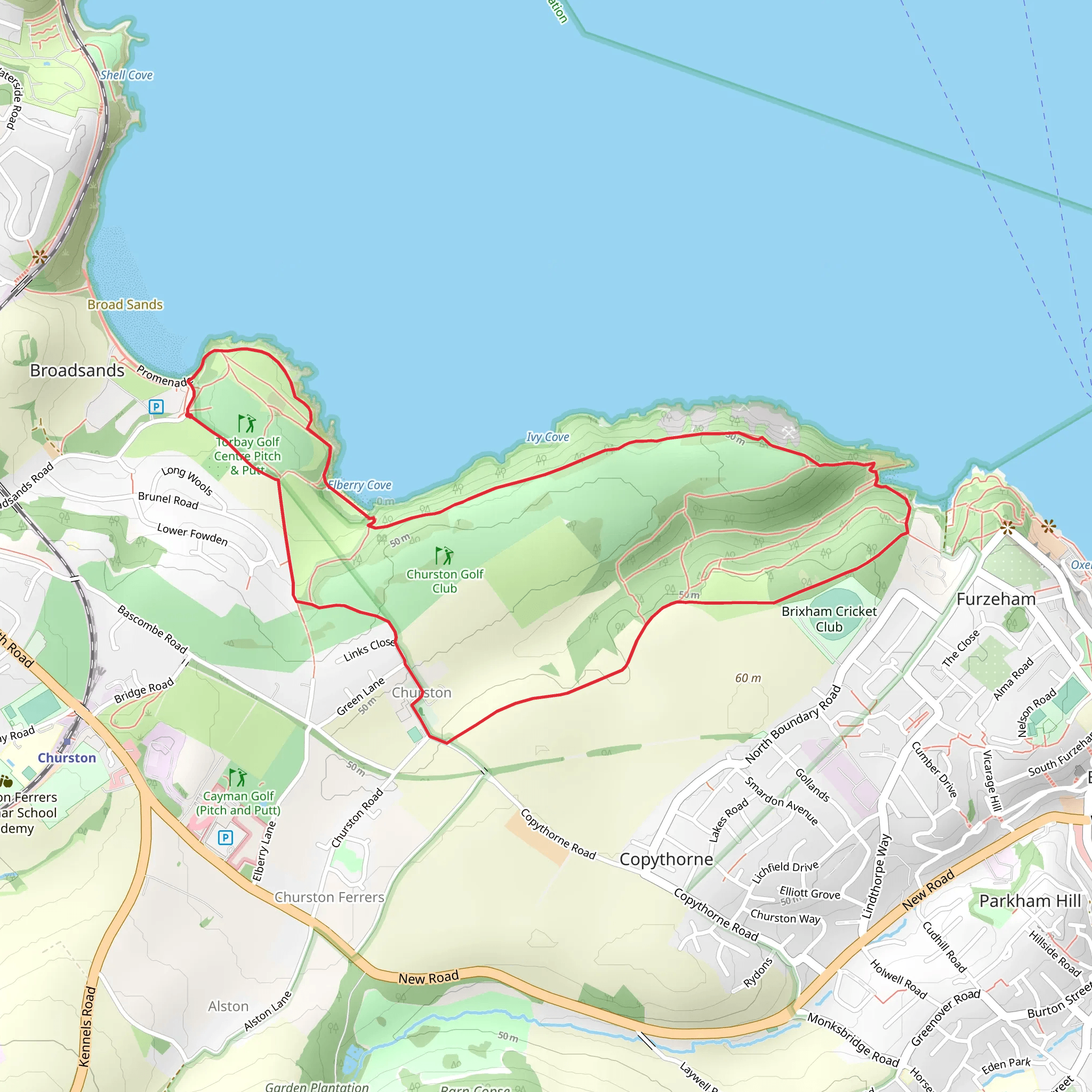 Broadsands Beach and Brixham mobile static map