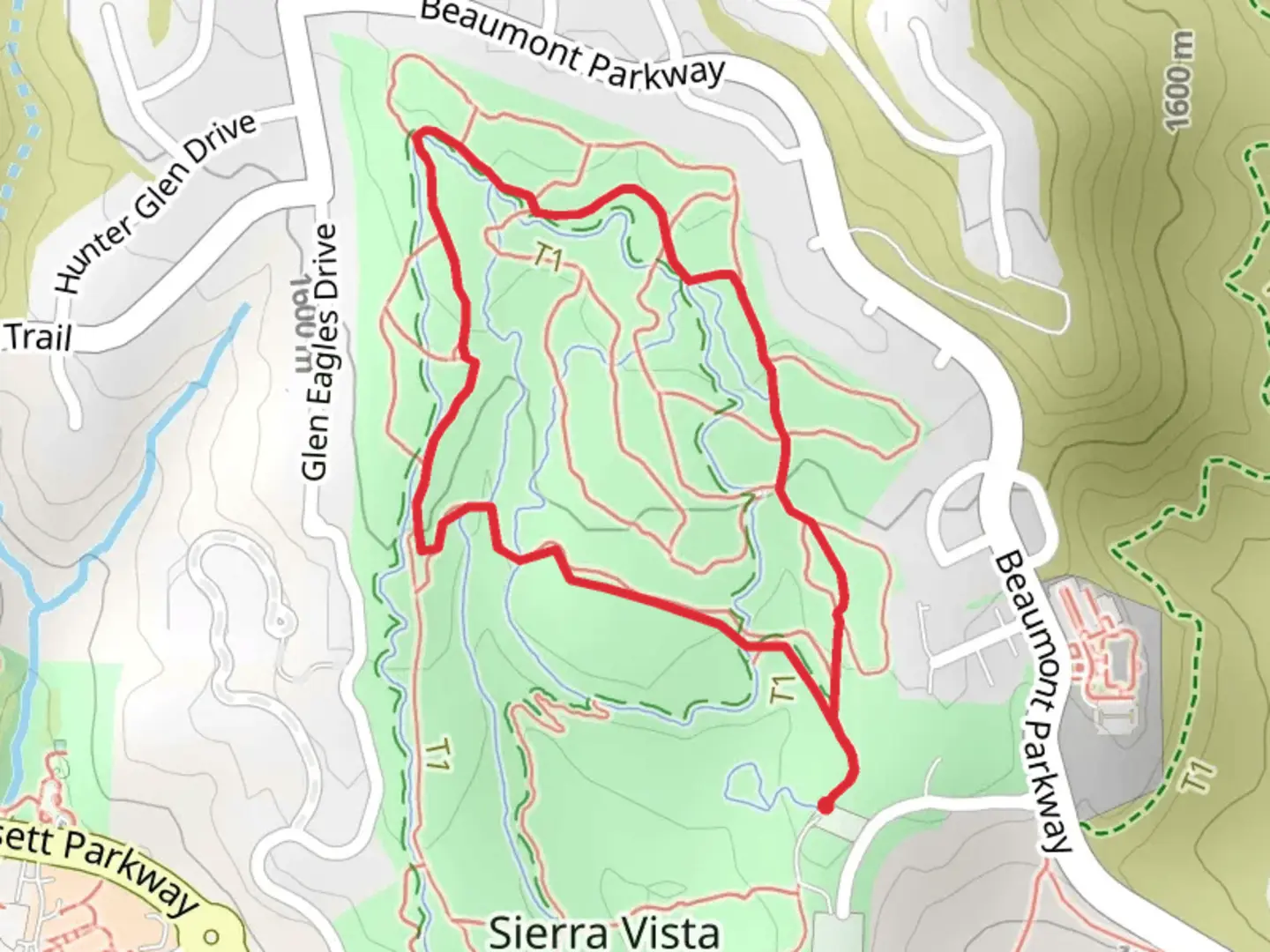 An image depicting the trail Sierra Vista DG Loop Path and its surrounding area.