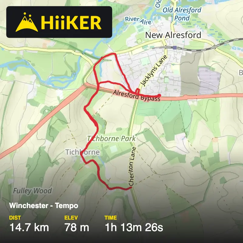 A map preview of the recording Winchester - Tempo.