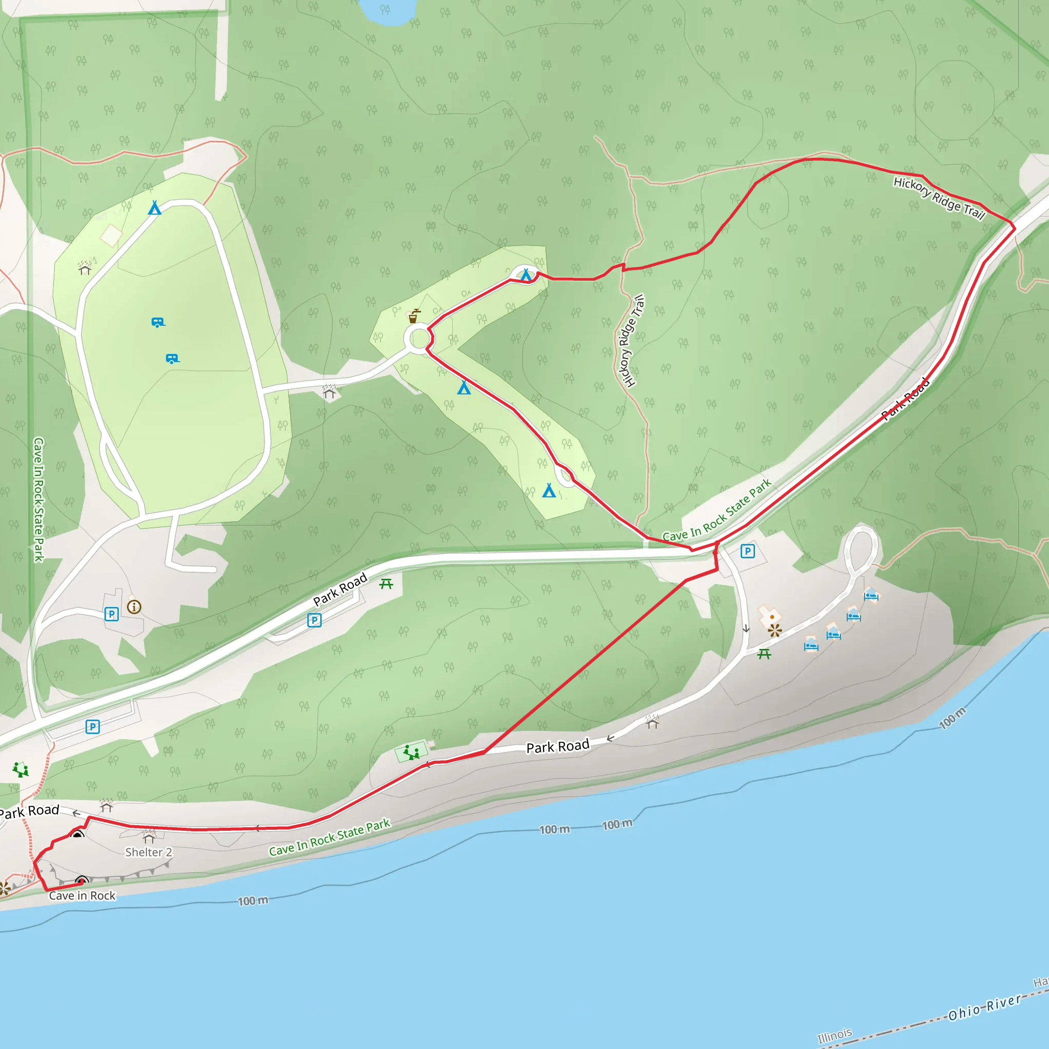 Hickory Ridge Loop Trail mobile static map