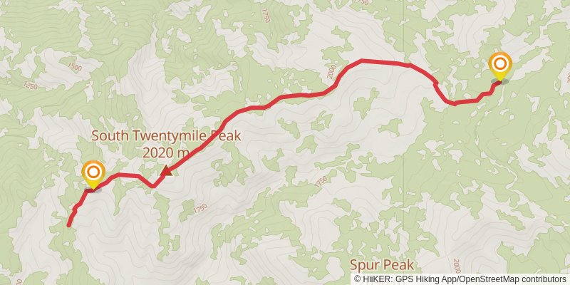 South Twentymile Trail stage 2 Map