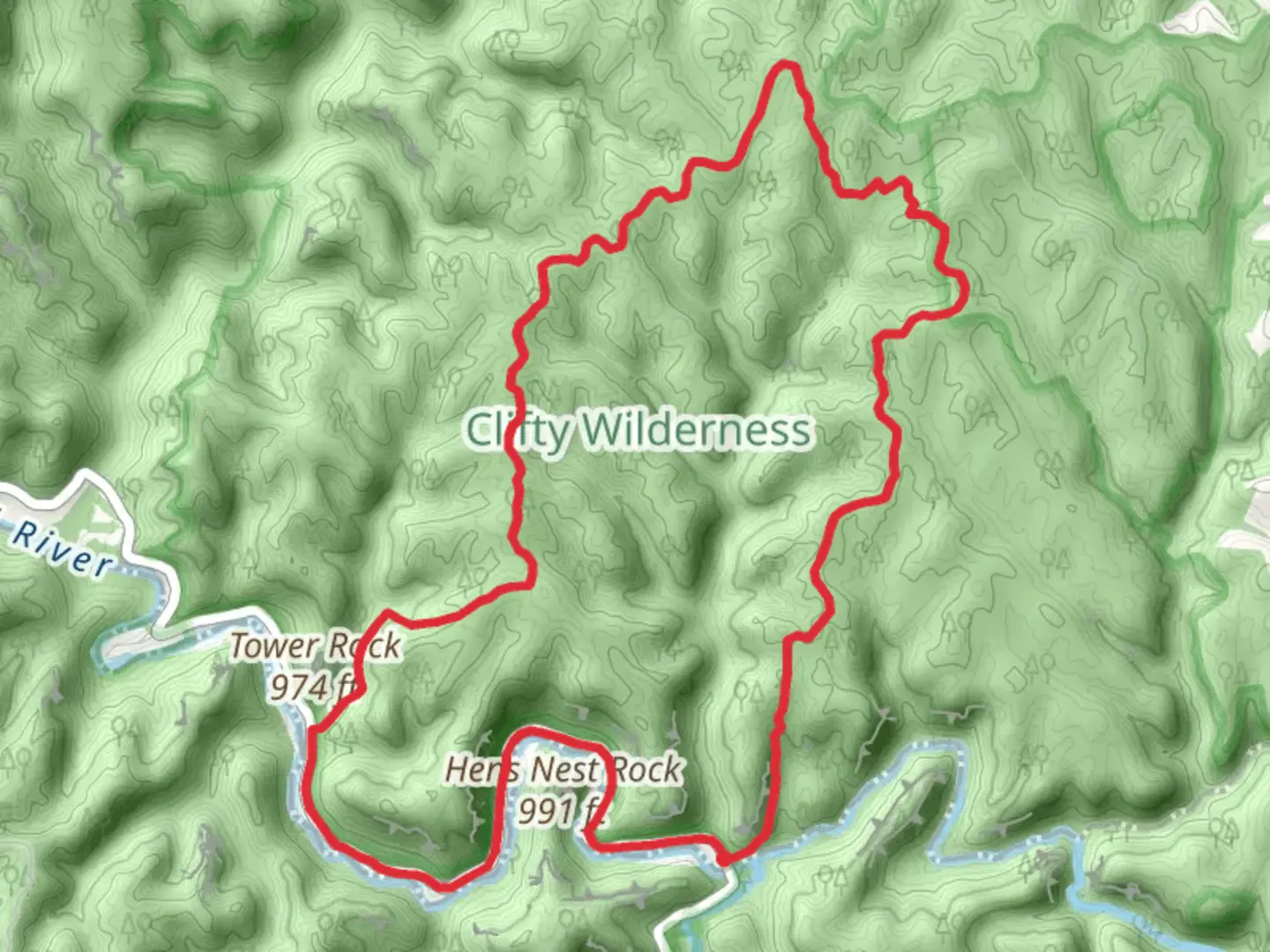 An image depicting the trail Osbourne Bend Loop Trail and its surrounding area.