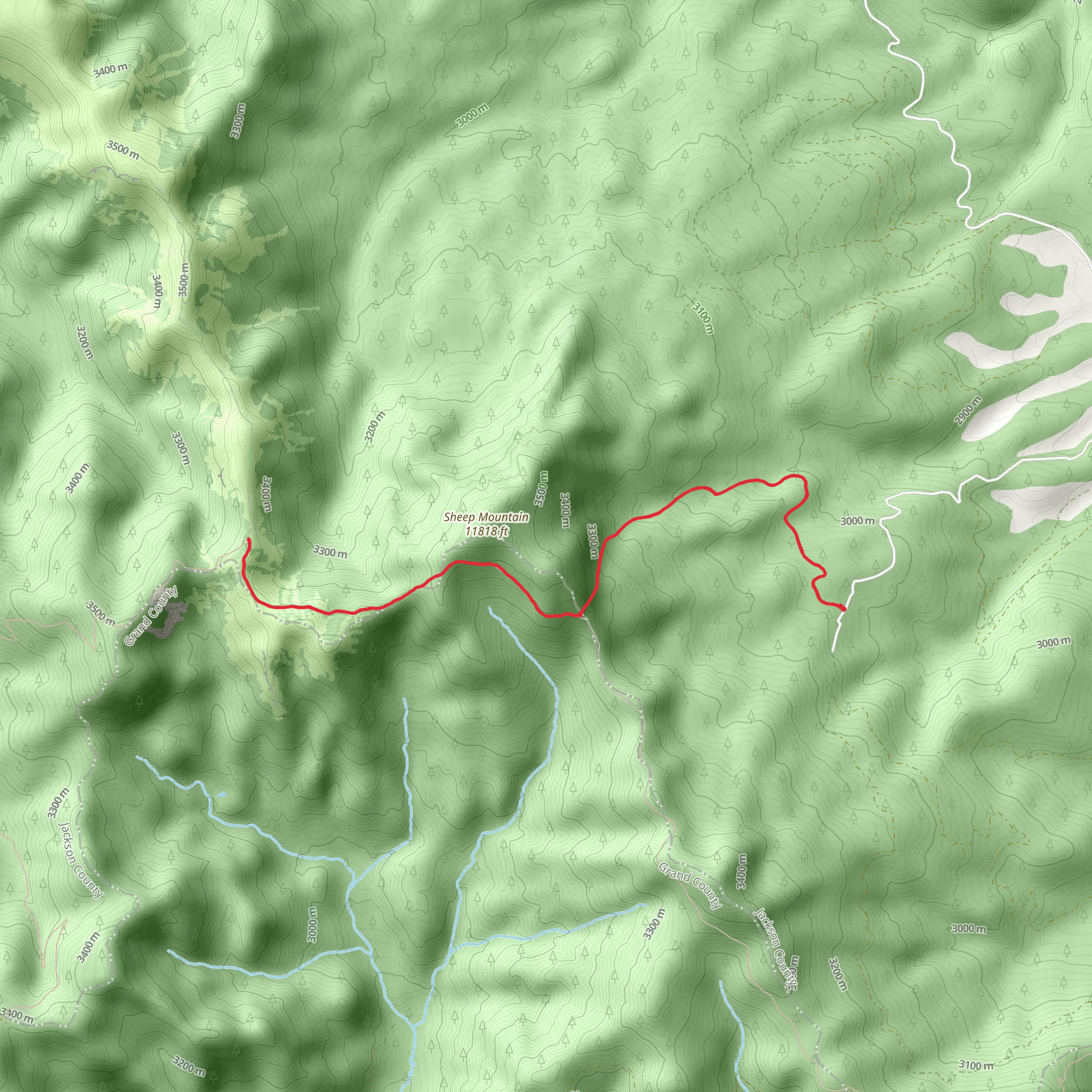 Arapaho Creek via Continental Divide Trail mobile static map