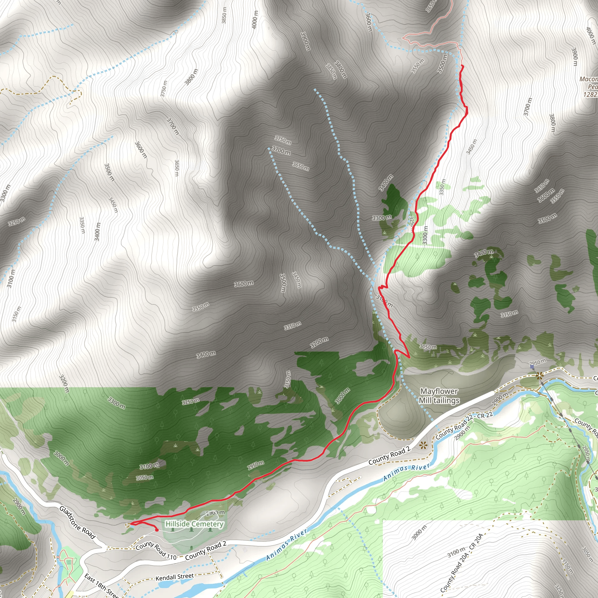 Boulder Gulch Trail mobile static map