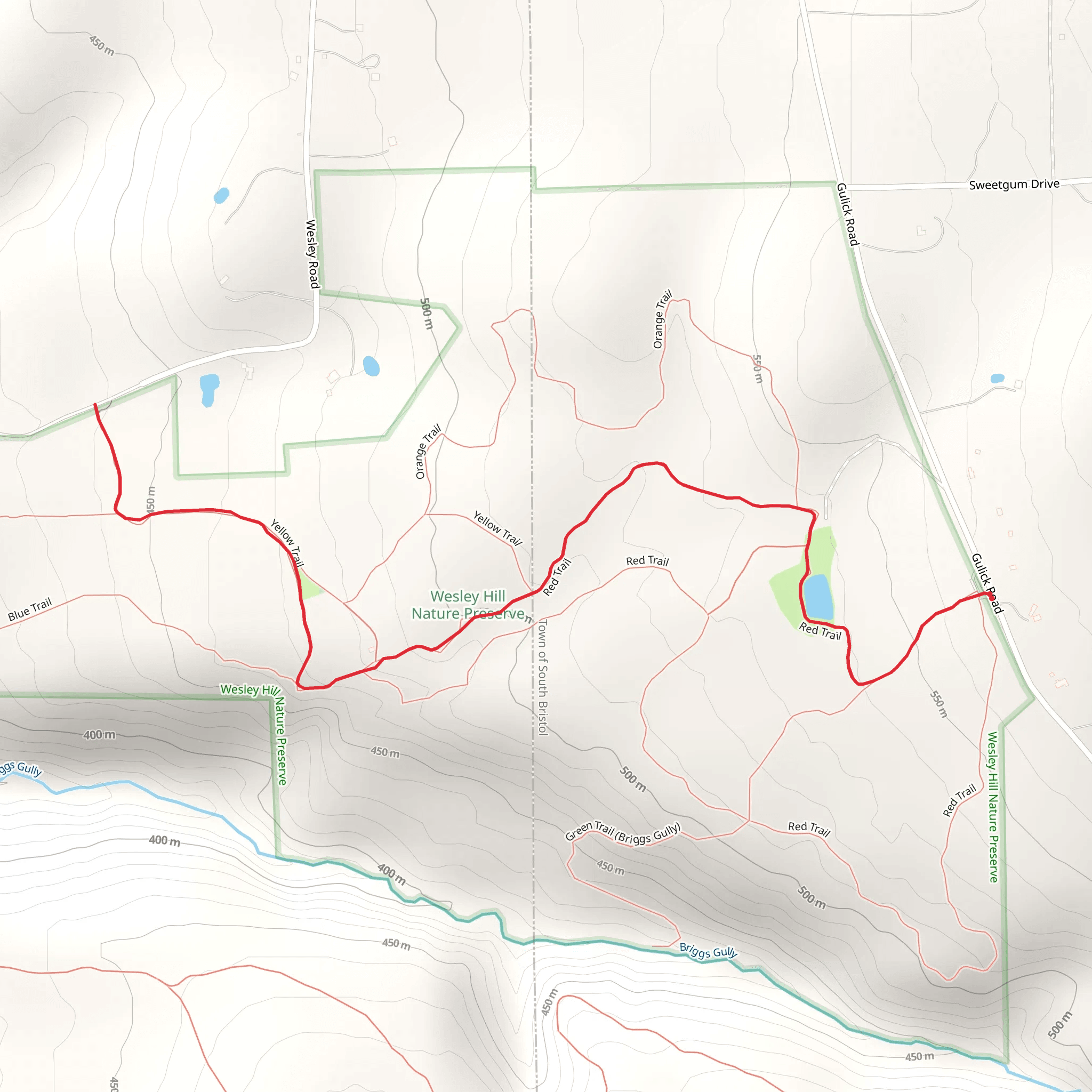 Red Trail from Gulick Road mobile static map