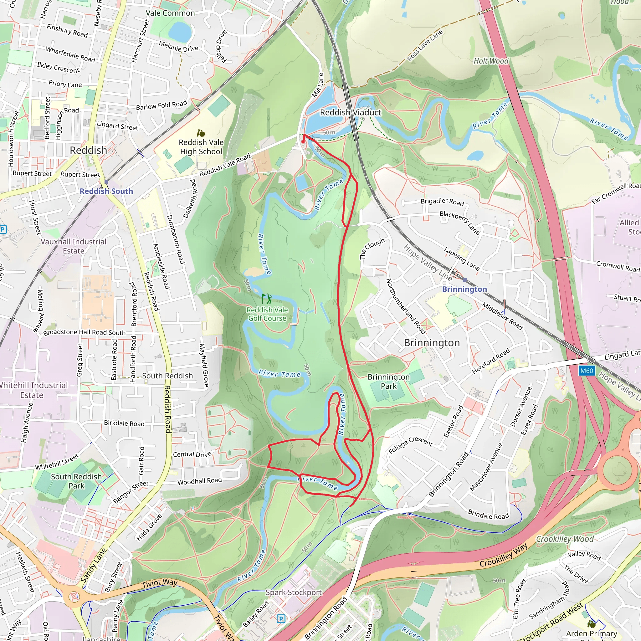 River Tame and Weir Loop mobile static map