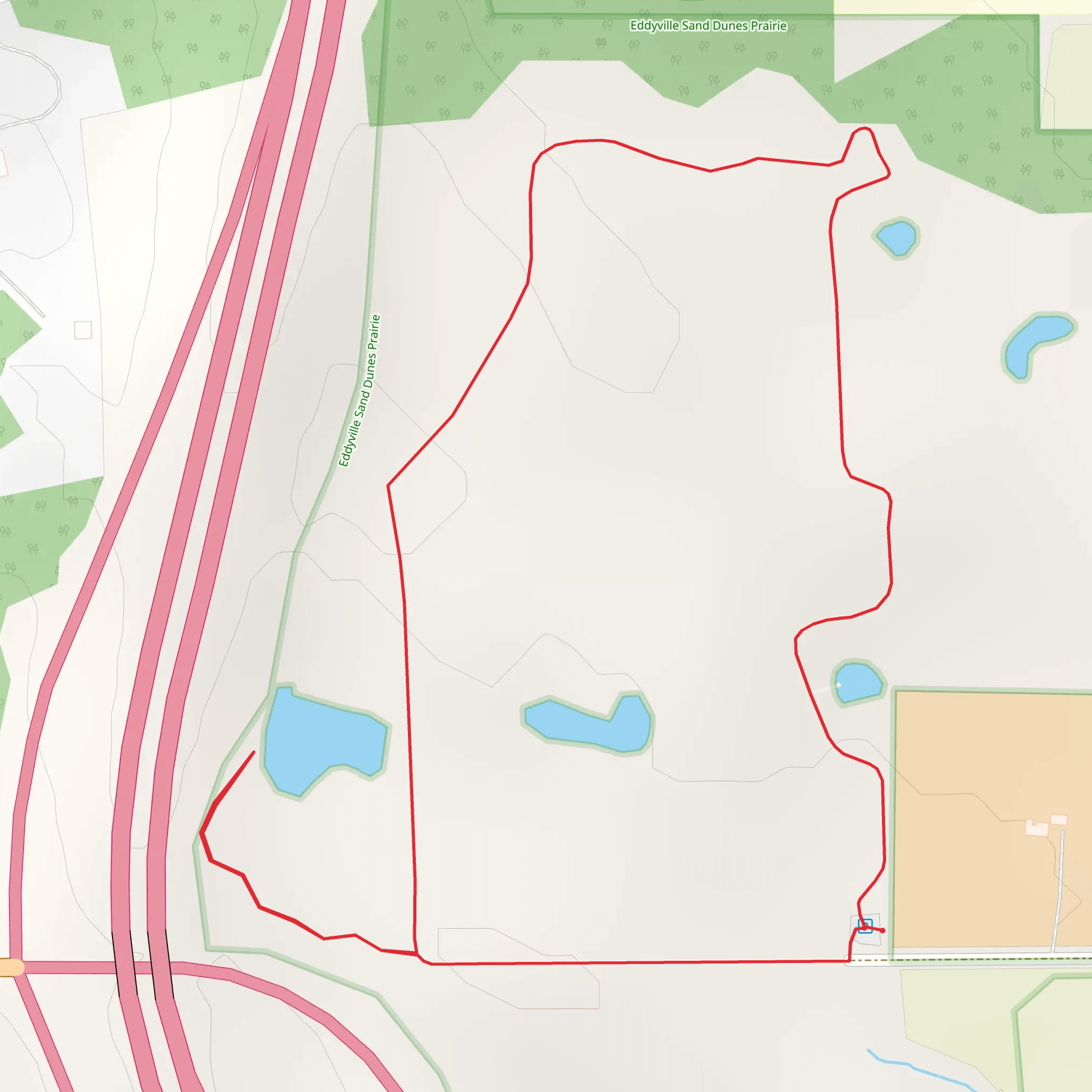 Eddyville Sand Prairie Park Loop mobile static map